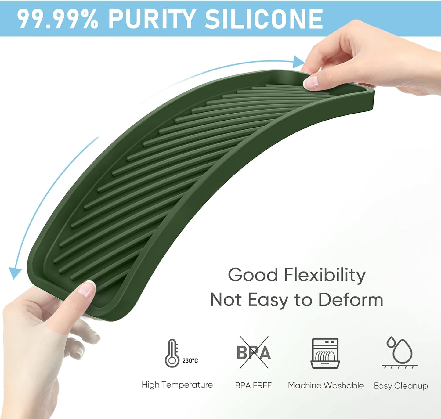 EG-SIPRO Silicone Sponge Holder, Kitchen Sink Organizer Tray, Sponge Caddy for Bathroom Counter, Dish Soap Holder, Scouring Pad Holder