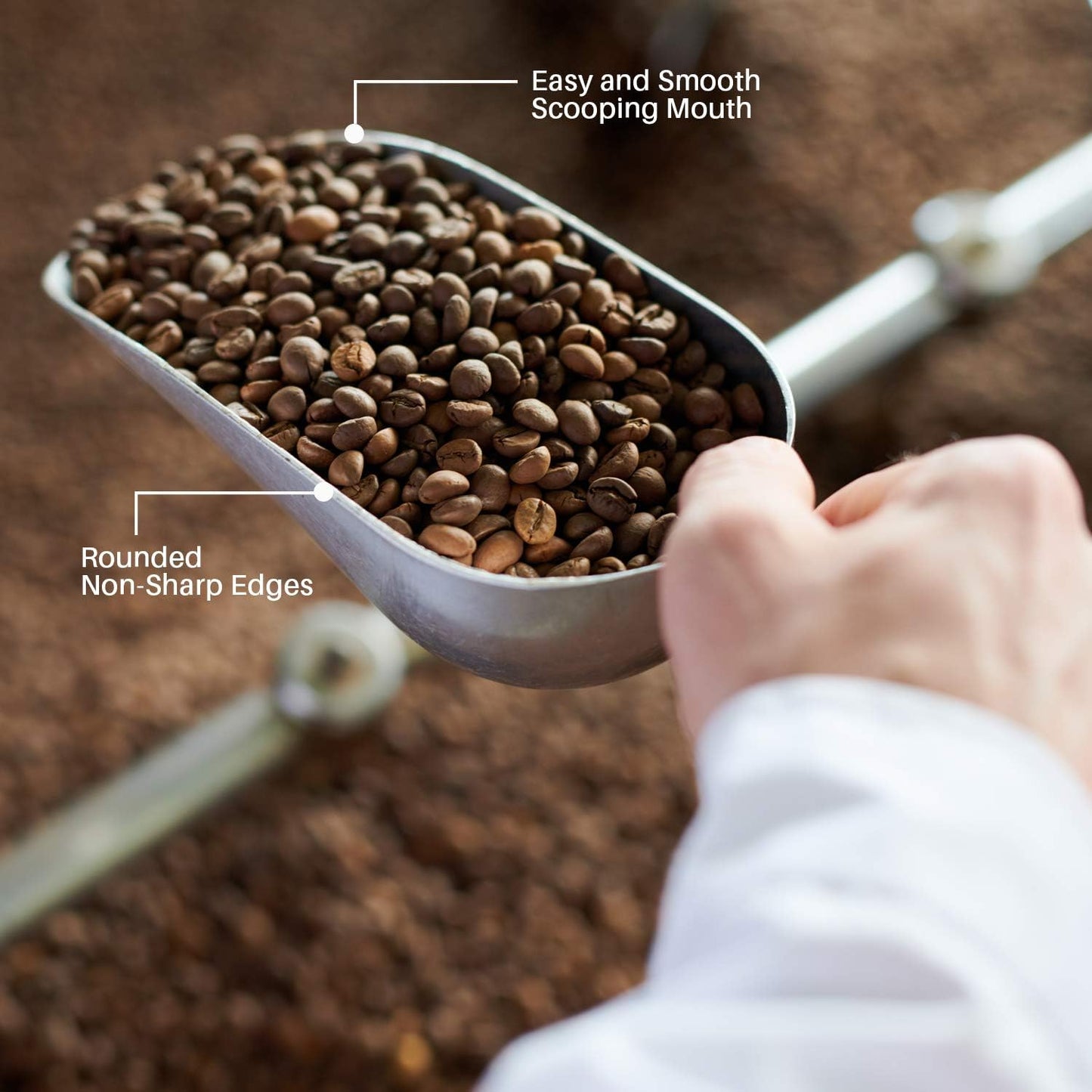 Cast Aluminum Utility Scoop - 12 oz. - Round Bottom, ice scoop For Multi-Purpose Use, With Finger Groove Handle (Hand Wash Only) (12 oz.)