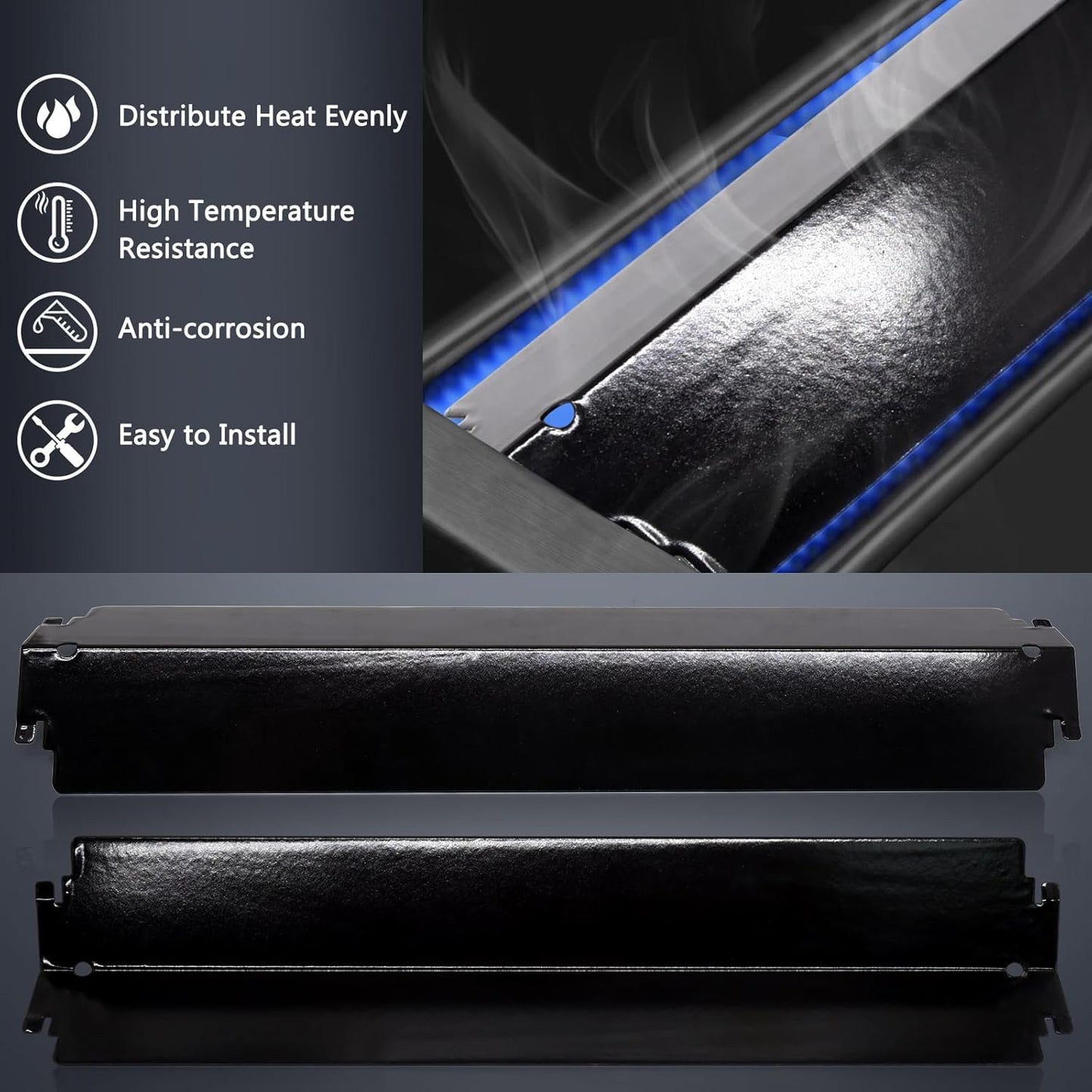 Hiorucet Grill Grates & Heat Plates for Charbroil Commercial Series 4-Burner Gas Grill Replacement Parts, Char Broil 463244011, 463247009, 463268007, 463247412, 463268008, 463268606, 463268706.