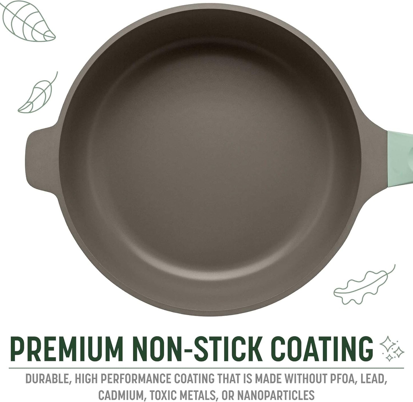 Goodful All-in-One Pan, Multilayer Nonstick, High-Performance Cast Construction, Multipurpose Design Replaces Multiple Pots and Pans, Dishwasher Safe Cookware, 11-Inch, 4.4-Quart Capacity, Sage Green