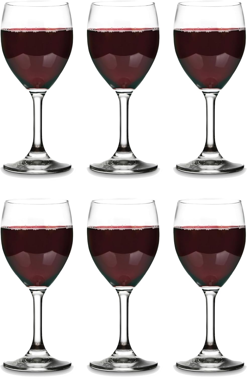 Vikko 11.5 Ounce Wine Glasses, Set of 6 Glasses for Red and White Wine With Stem, Clear Glasses for Wine, Thick and Durable Stemmed Cup