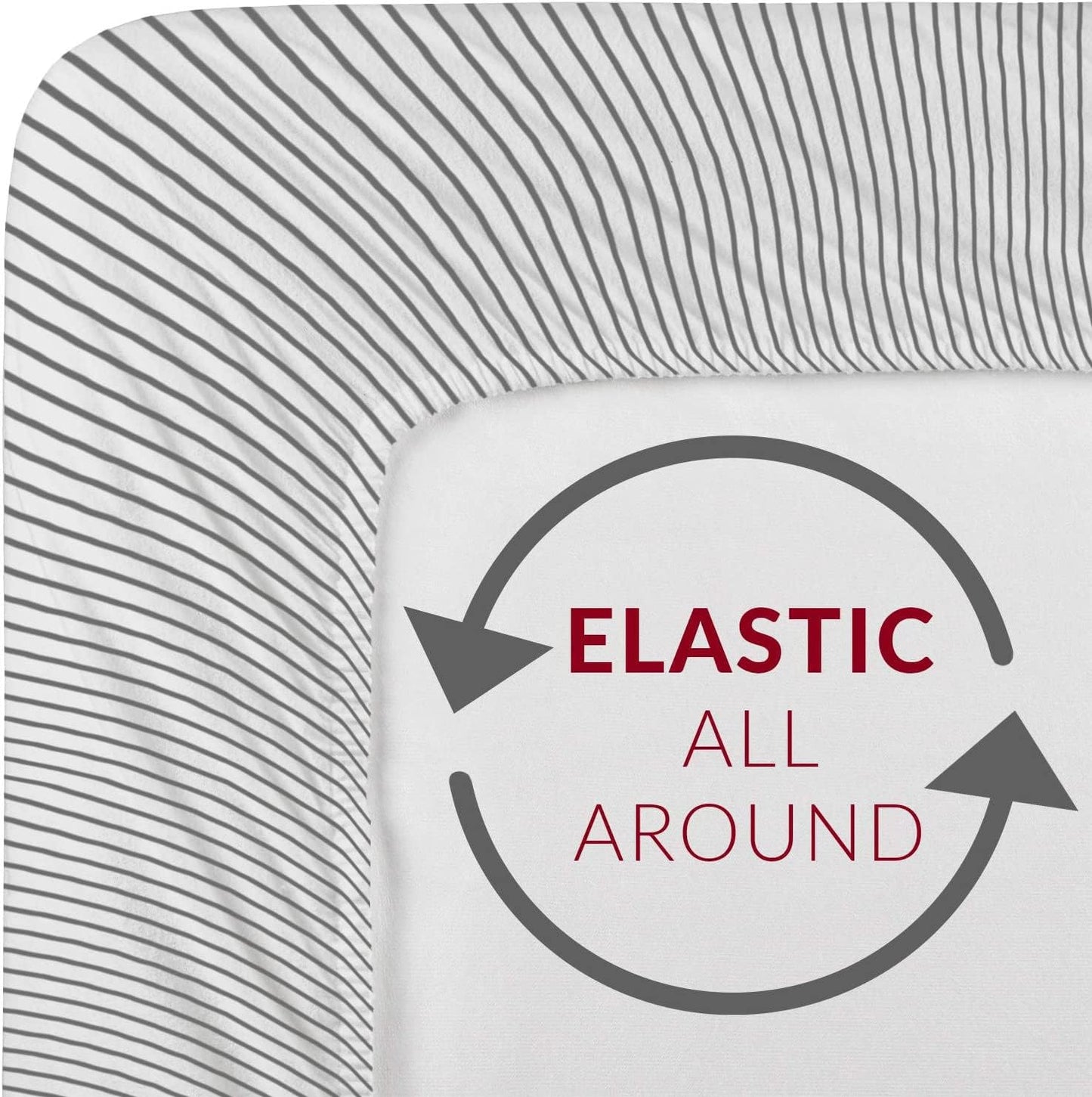 Mellanni Extra Deep California King Sheets - 4 PC Iconic Collection Bedding - Luxury, Ultra Soft, Cooling Bed Sheets - Wrinkle, Fade, Stain Resistant (Cal King, Pinstripe Gray)