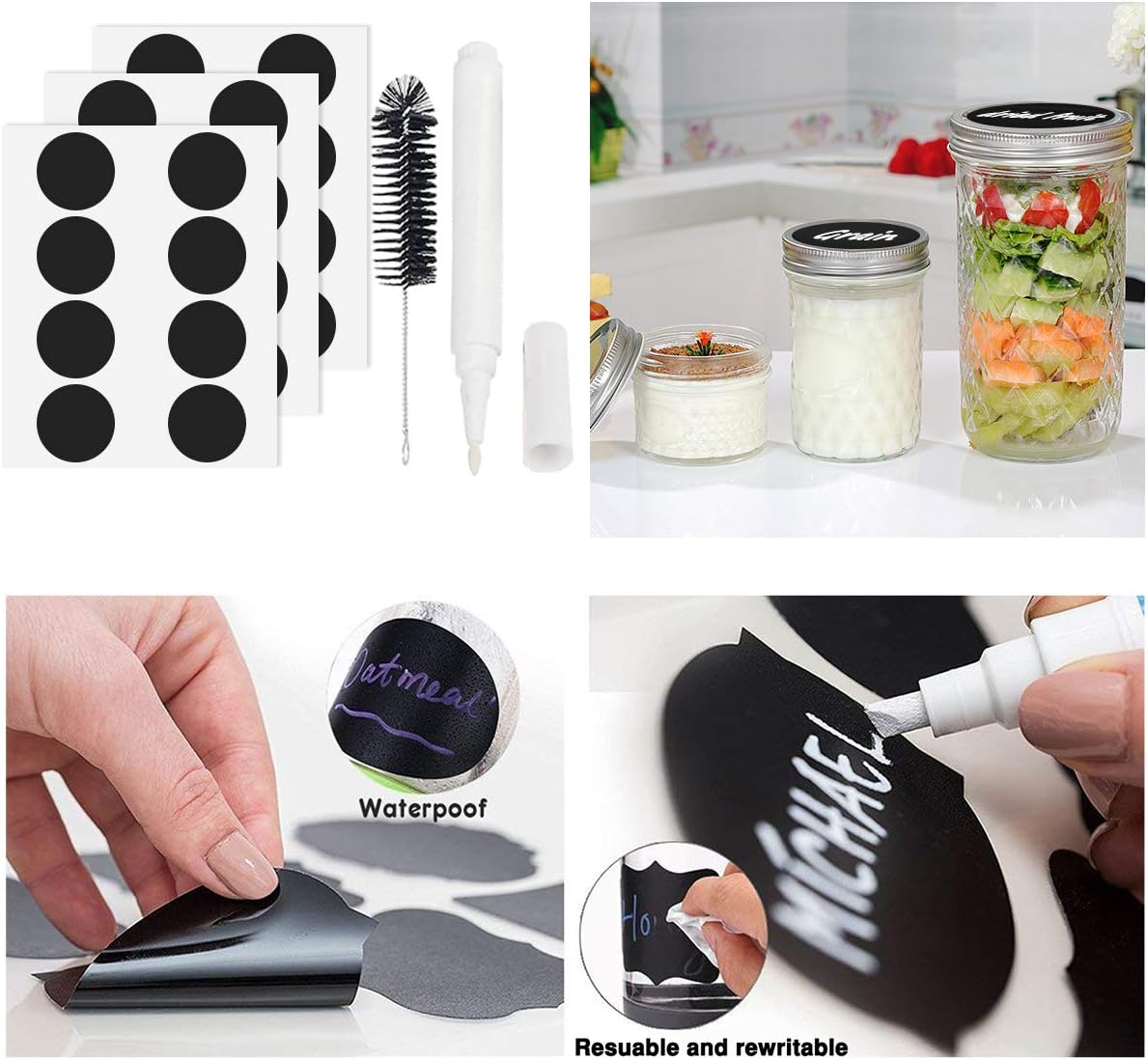 12 Pack Glass Mason Canning Jars With Regular Lids, Ideal for Jam, Jelly, Honey, Wedding Favors, Shower Favors, Baby Foods, DIY - 4 OZ x 4, 8 OZ x 4, 12 OZ x 4