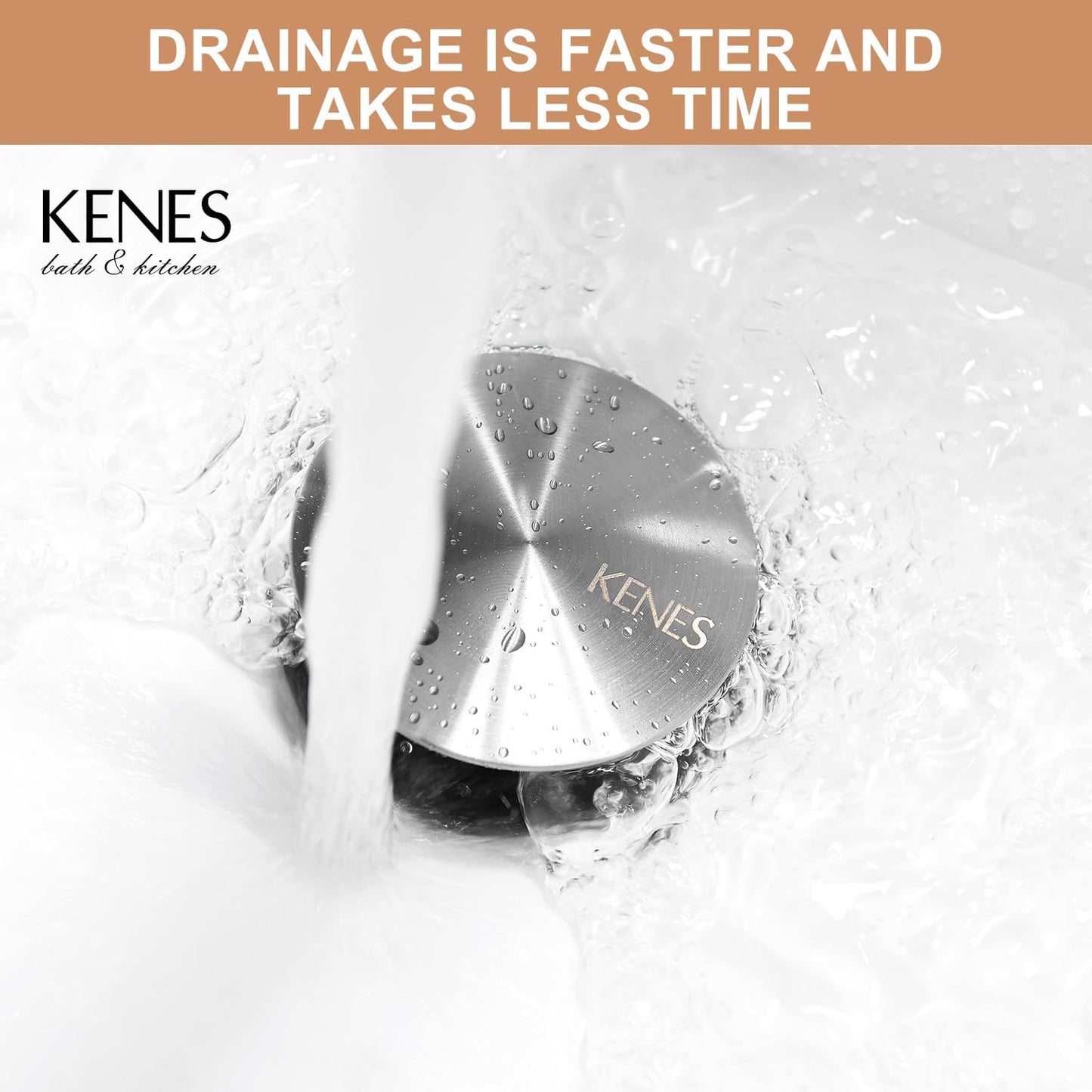 KENES Bathroom Vessel Sink Pop Up Drain Without Overflow Assembly, Lavatory Vanity Sink Drain Stopper,Anti-Clogging Drain Strainer, Brushed Nickel, KE-P300A