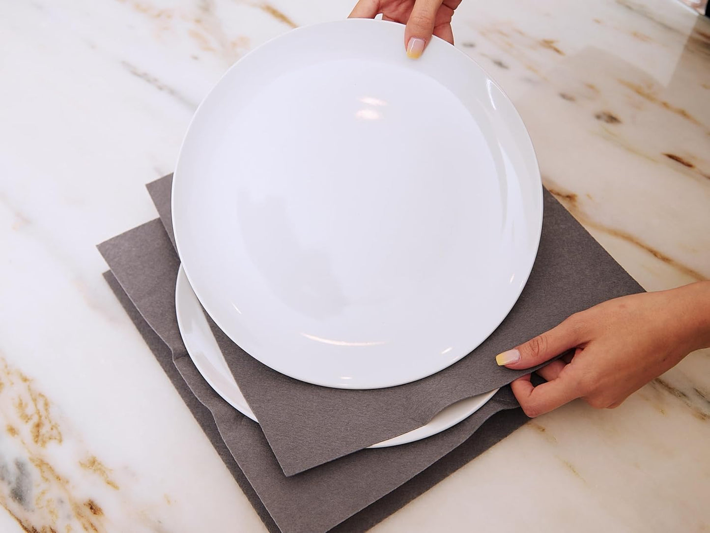 Covermates Keepsakes Dish Storage Box - Stackable, Reinforced Handles, China Storage, Red Heather