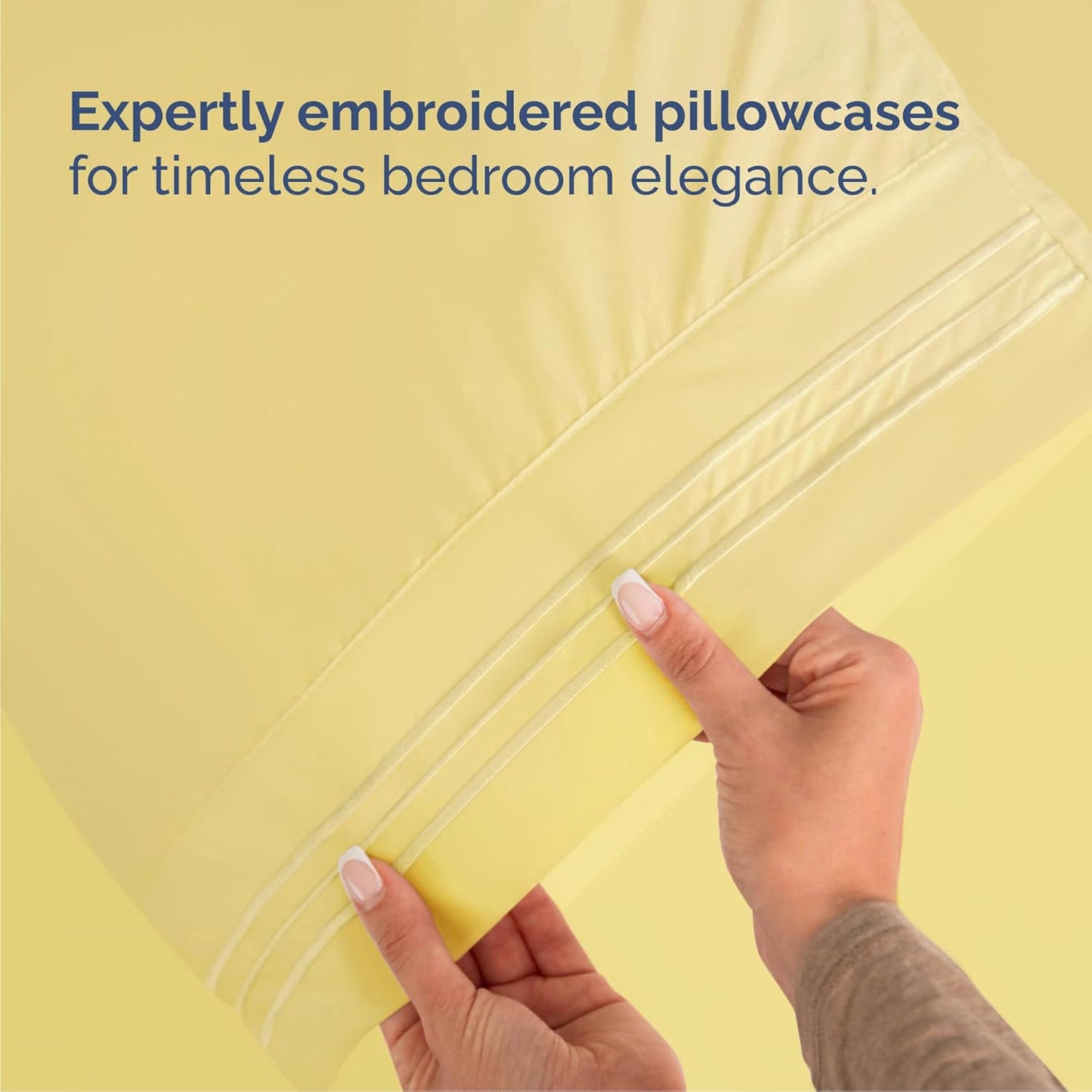 Queen Size 4 Piece Sheet Set - Comfy Breathable & Cooling Bed Sheets Set - Hotel Luxury Bedding for Women, Men, Kids, Teens, Boys & Girls - Deep Pockets, Ultra-Soft, Wrinkle Free - Oeko-Tex - Yellow