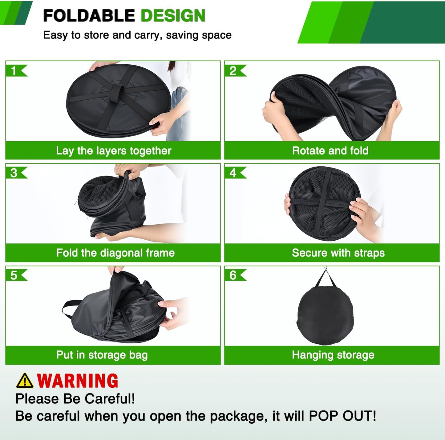 Yesker 4 Layer Herb Drying Rack Hanging Mesh Net Foldable Plant Drying Racks 18" Diameter with Black Zipper & Hook Dryer Hanging Rack for Herbs Seed Bud Fruit Clothes Grow Tent Closets Garden Outdoor