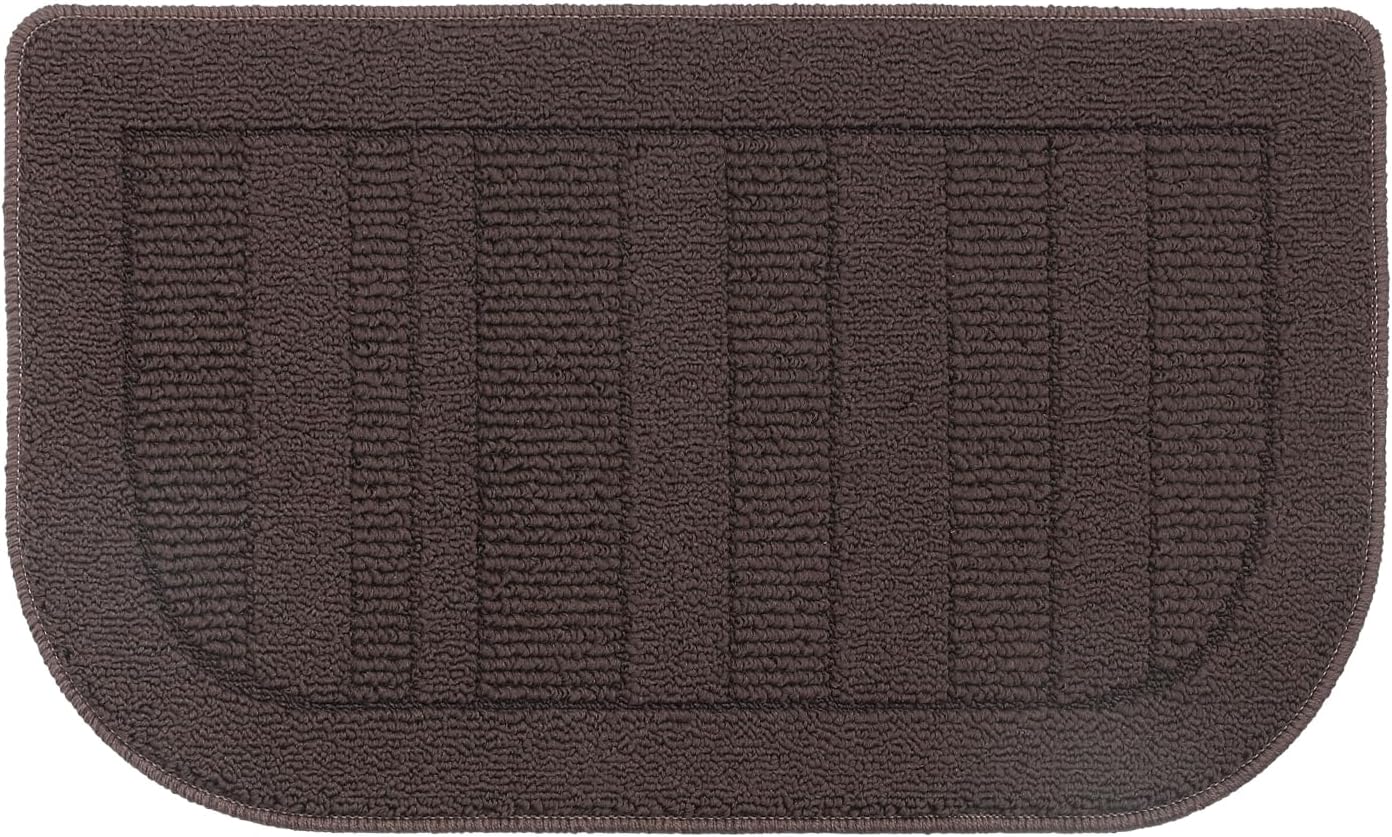 BEQHAUSE 30x18 Inch Kitchen Rug Mat Durable Kitchen Rugs Non-Slip Washable Absorbent Kitchen Mats for Floor Dirt-Resistant Semicircular Kitchen Mat (Brown)