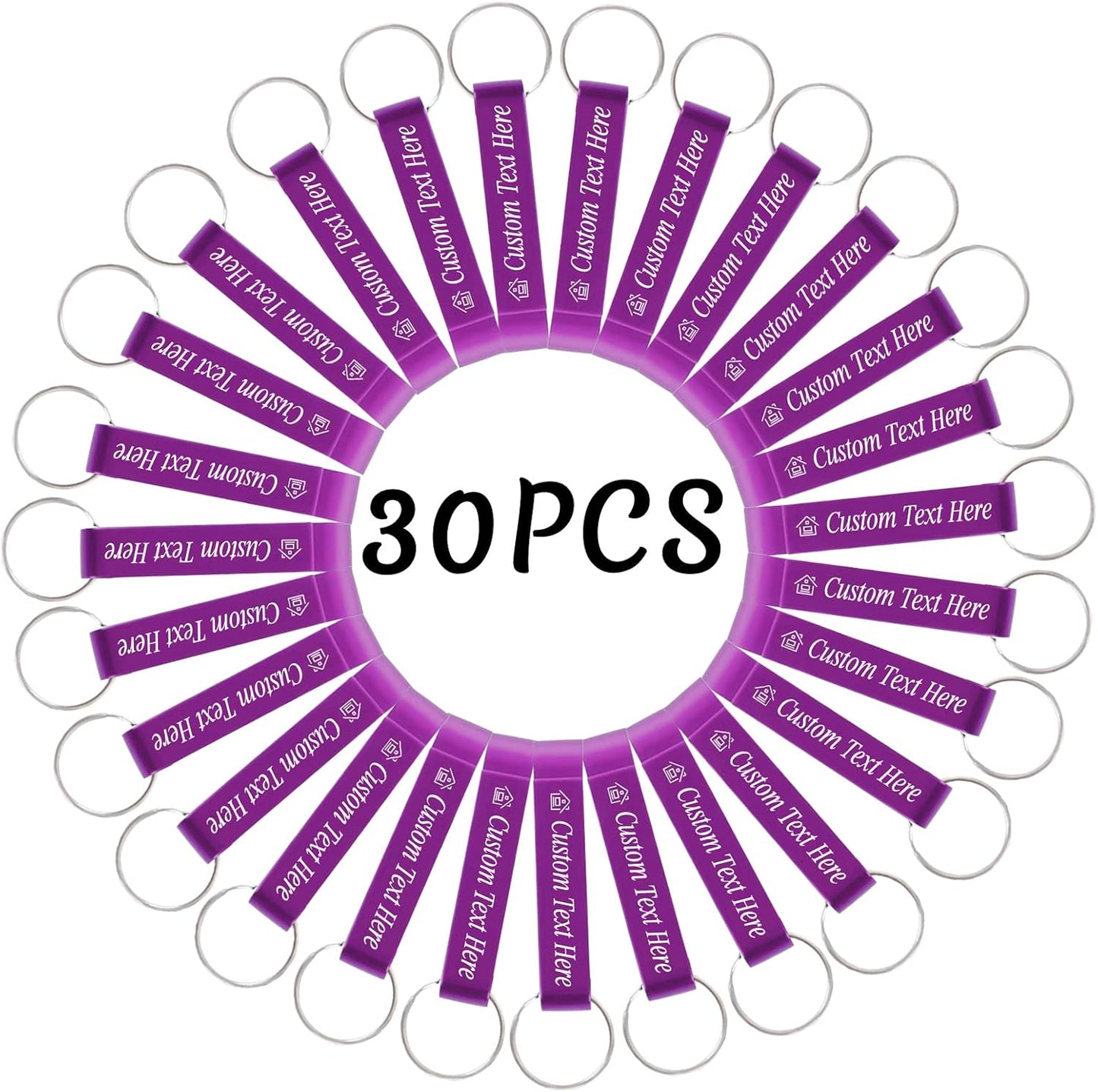 30PCS Personalized Bottle Opener Keychain Bulk Custom Beer Bottle Opener with Logo Text Engraved Wedding Bottle Opener Favors Customized Gifts for Guests Baby Shower Birthday Party-Purple