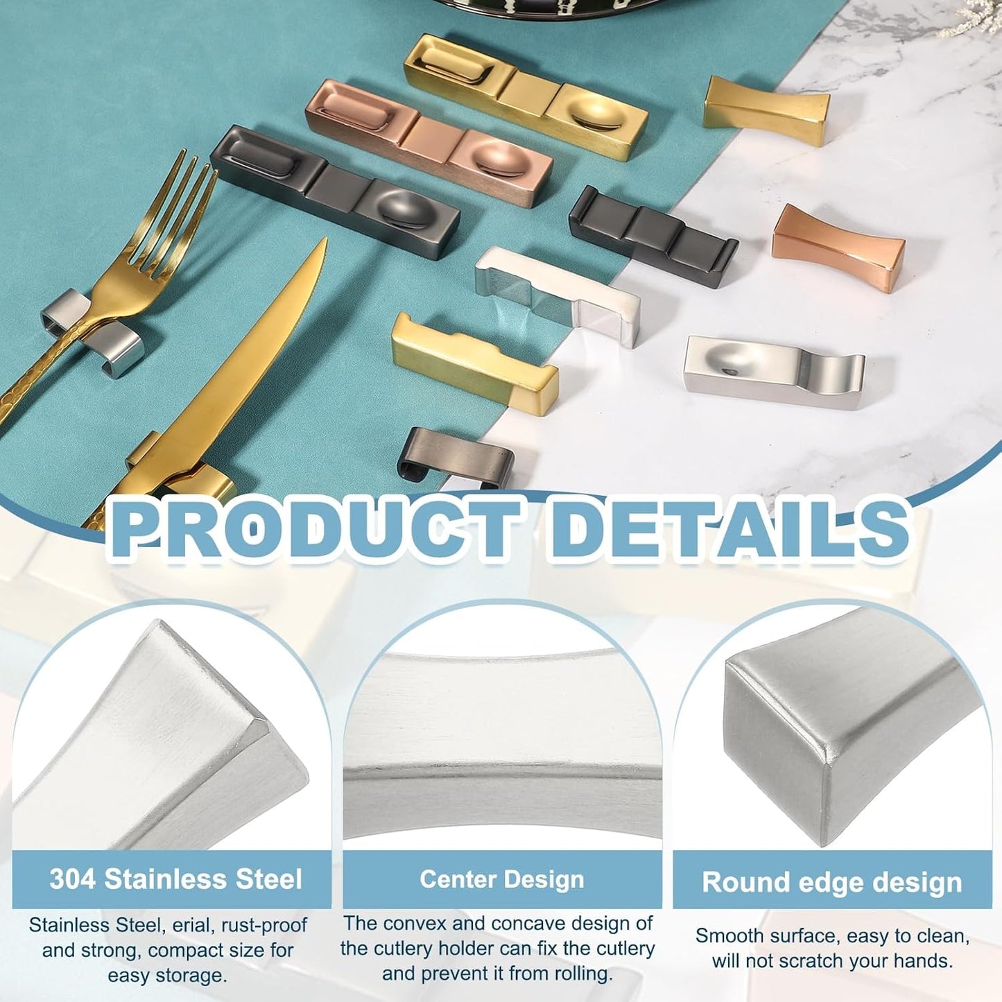 uxcell 2pcs Chopstick Rest, 304 Stainless Steel Chopsticks Holder 2"x0.7"x0.66", Household Tableware Kitchen Tools for Spoon Fork Teaspoon Dining Tool Rest, Silver Tone