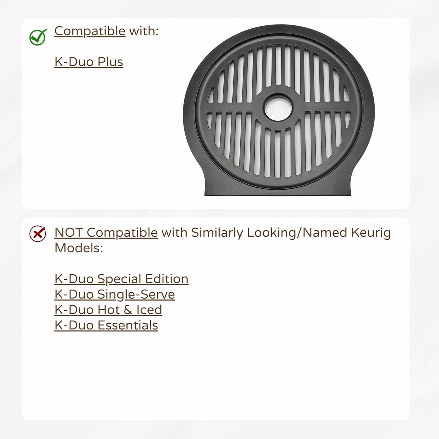 Drip Tray Mug/Cup Riser Made for the Keurig to Reduce Splashes - Riser Only (Black, K-Duo Plus 2.5 inches Tall)