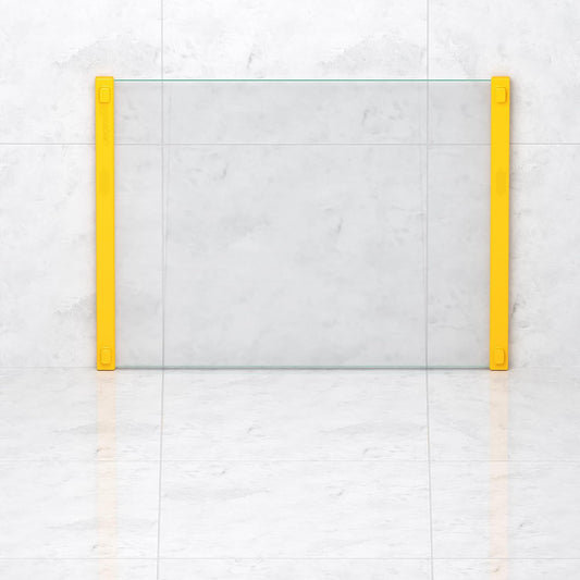 Large Tempered Glass Cutting Board for Kitchen with Silicone Handle-Non Anti slip and easy to grip,Dishwasher-Safe Easy to Clean for Food Prep,Serving Tray(Yellow-16 * 12")