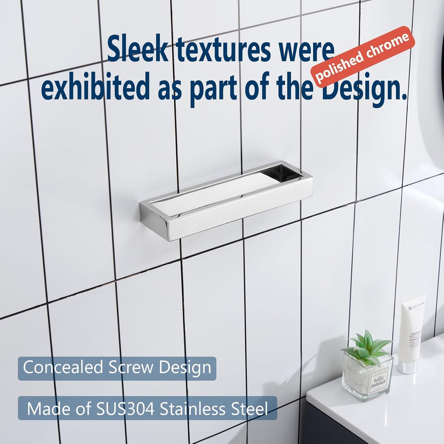 KOKOSIRI Towel Ring Chrome Hand Towel Bars Rack 9-Inch Kitchen Holders Polished Stainless Steel Bathroom Hardware Wall Mounted, 2 Pack B4008CH-L9-P2