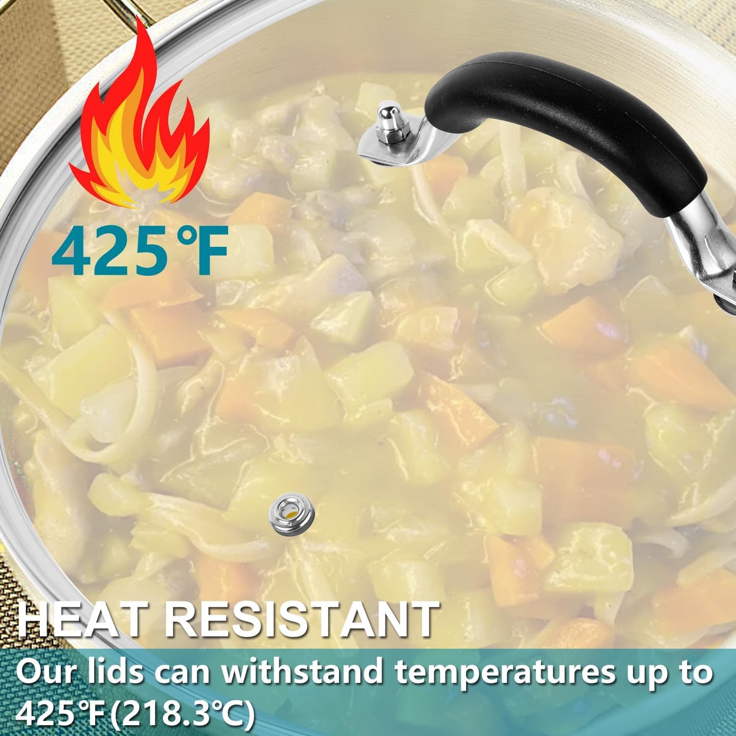 10.25 Inch Tempered Glass Lid for Lodge Skillets, Dutch Ovens & Pans - Universal Fit for 10-10.25 Inch Cookware - Oven & Dishwasher Safe up to 400°F - with Steam Vent & Ergonomic Handle