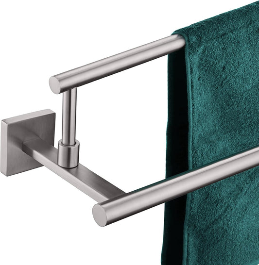 KOKOSIRI Bath Towel Holders Brushed Nickel Bathroom Rack 32-Inch Double Towel Bars Overlength Kitchen Rails Stainless Steel B5009BR-L32