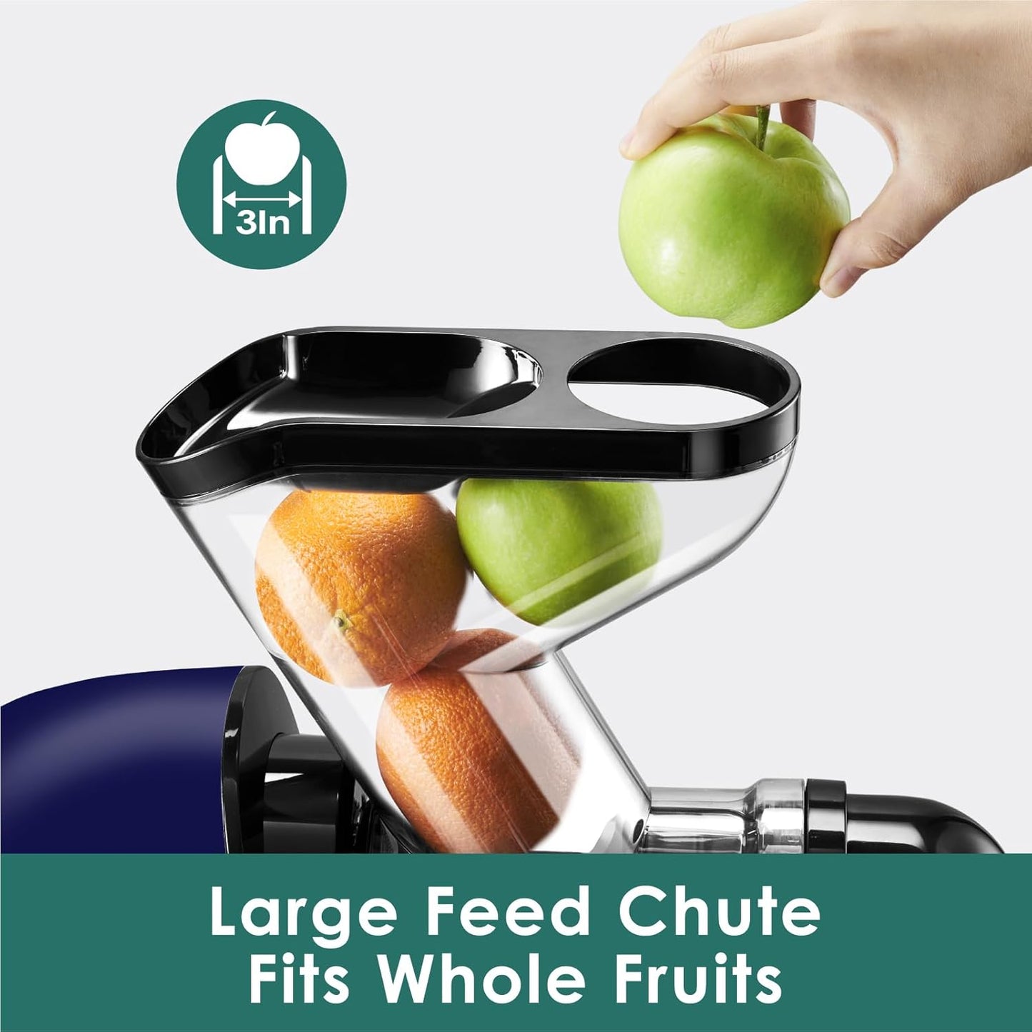 Slow Juicer Machines, Fretta Cold Press Juicers, Masticating Juicer Machine,Juice Extractor with 2-Speed Modes, Reverse Function & DC Quiet Motor, BPA-Free, Easy to Clean, 200W(Blue)