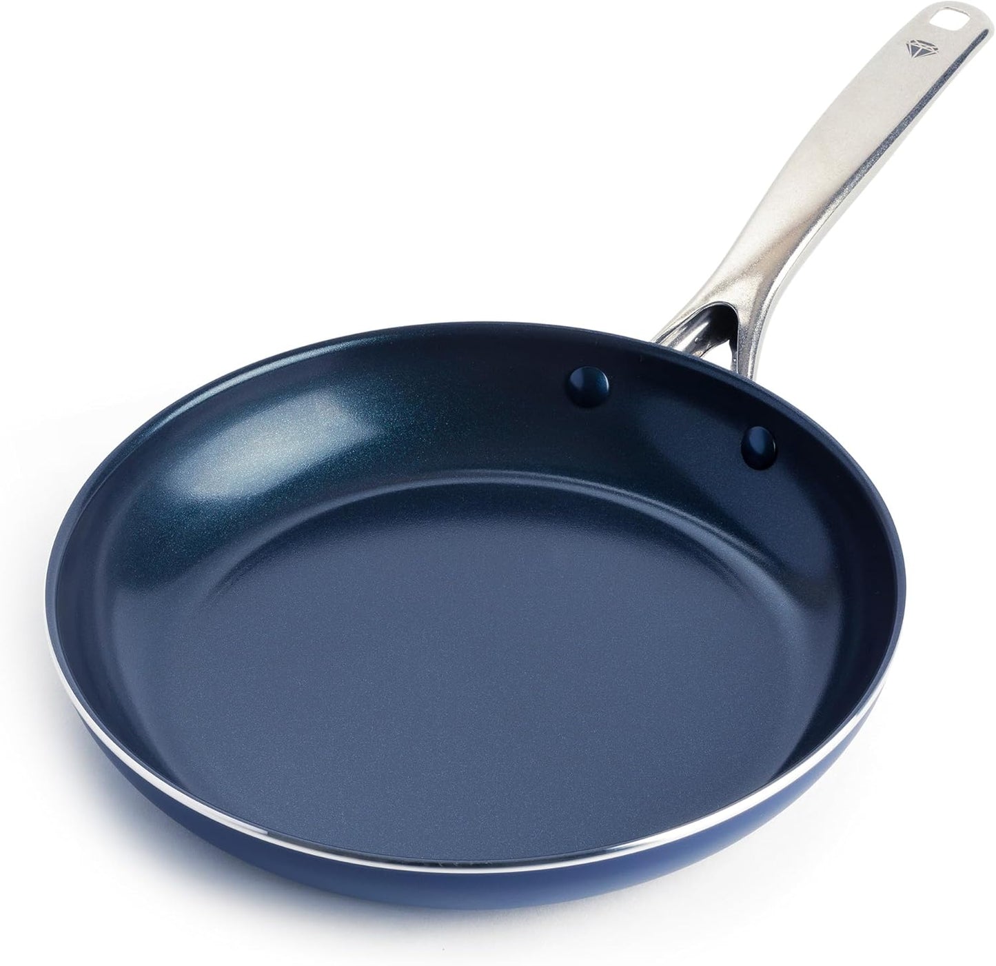 Blue Diamond 10" Nonstick Frying Pan Skillet, Diamond Infused PFAS & PTFE-Free Ceramic Pot, Dishwasher & Oven Safe, Stay Cool Handle, Durable Non Toxic Metal Utensil Safe, Egg & Omelet Pan, Blue