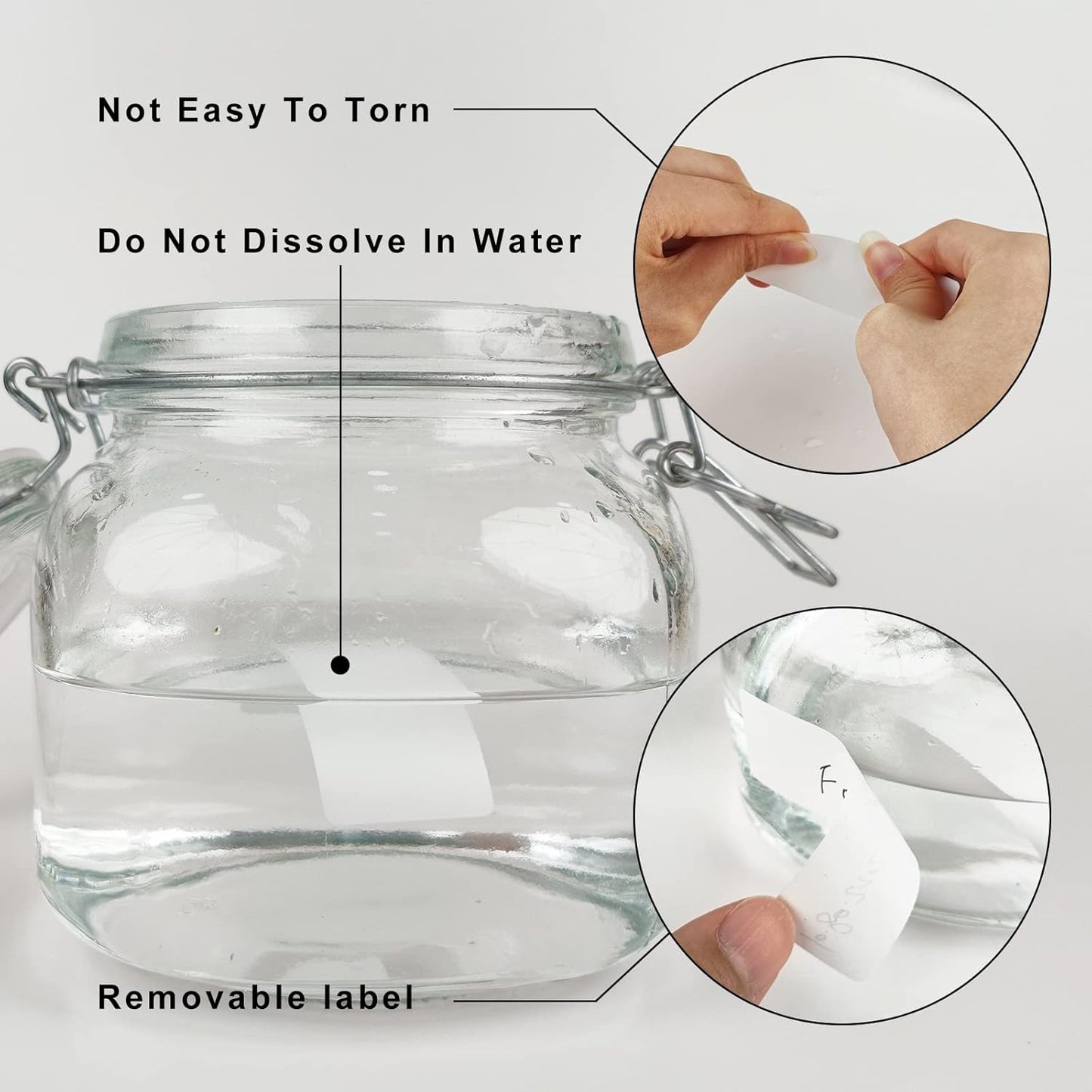 Removable Freezer Labels, Date Label 1x2 Inch Food Storage Stickers, Waterproof Oil Resistant Easy Clean Leaves no Residue 300 Total Per Roll