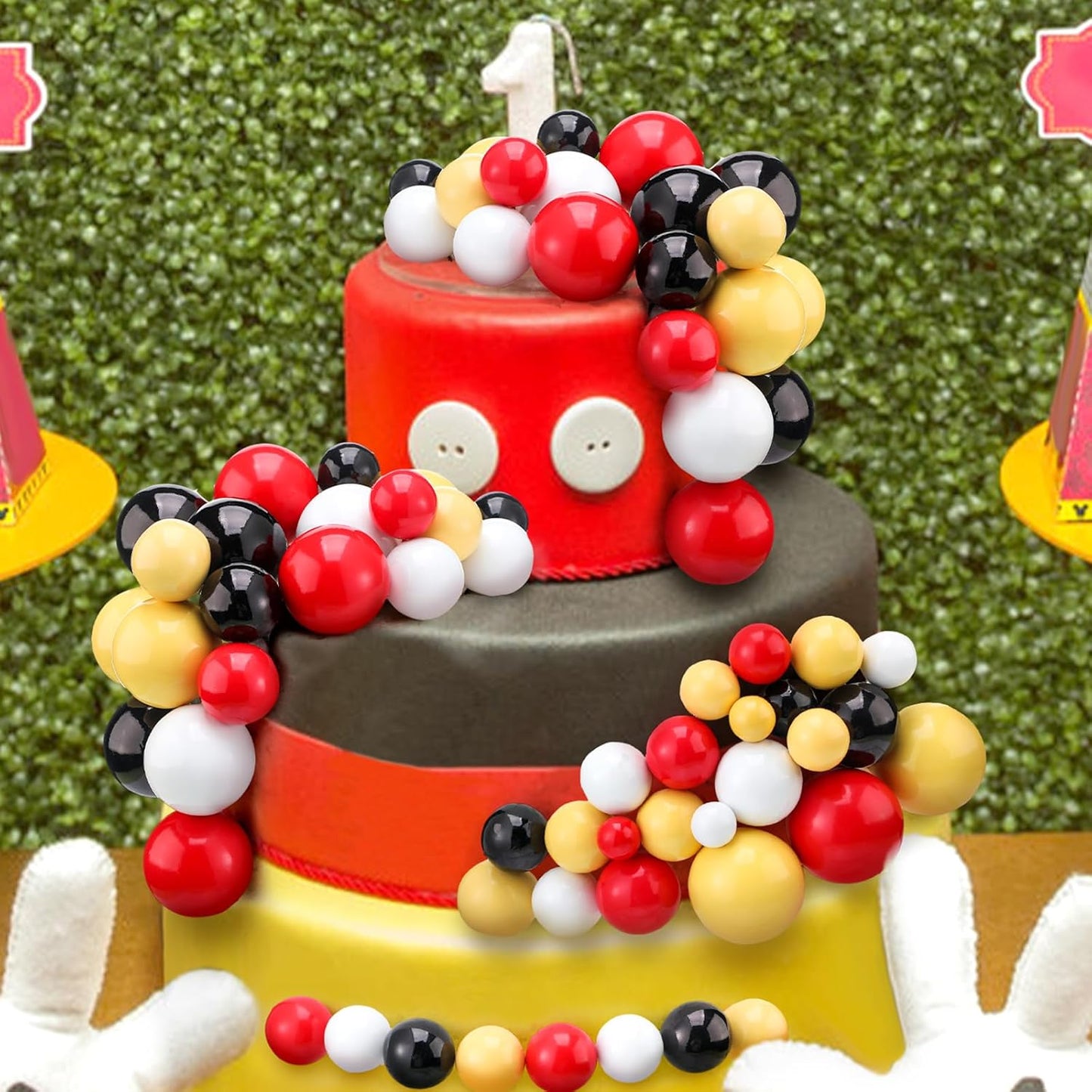 108 Pcs Balls Cake Topper DIY Cupcake Insert Foam Balloons for Cake Baking Wedding Anniversary Birthday Decoration(Classic Colors,Multi Sizes)