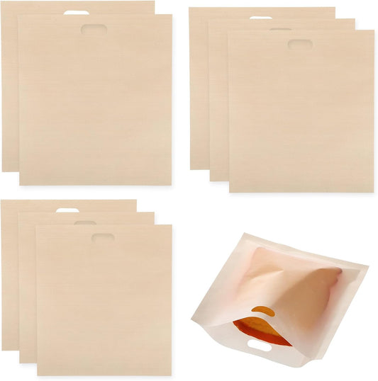 simarro 8-Pack Toast Bags, Reusable Toast Bags, 3 Sizes Heat Resistant Non-Stick Sandwich Toasted Cheese Toasting Bag, Washable Toast Bag for Toasted Sandwiches, Chicken Panini and Toast