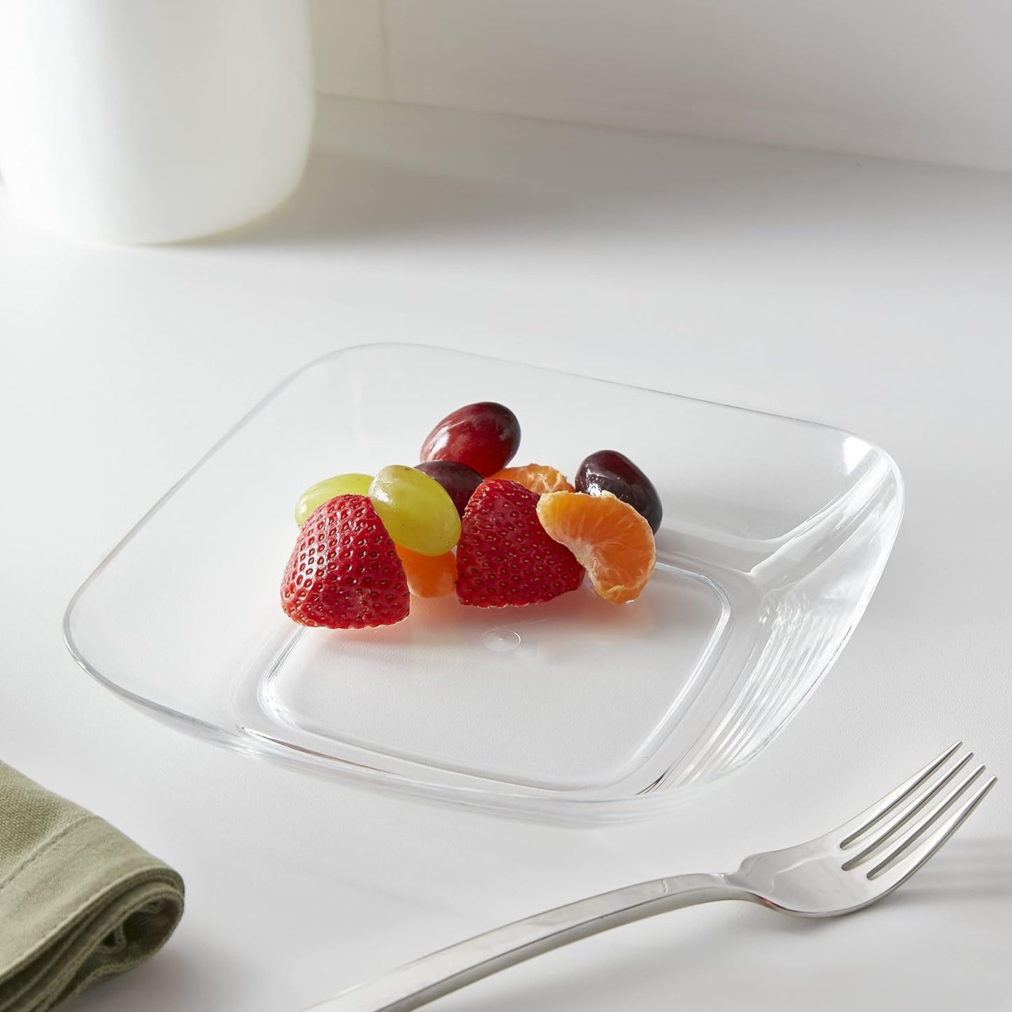 Huang Acrylic Small Square Plate | Dish For Dinning, Serving, Hosting | Durable Construction, Easy to Clean Premium Acrylic