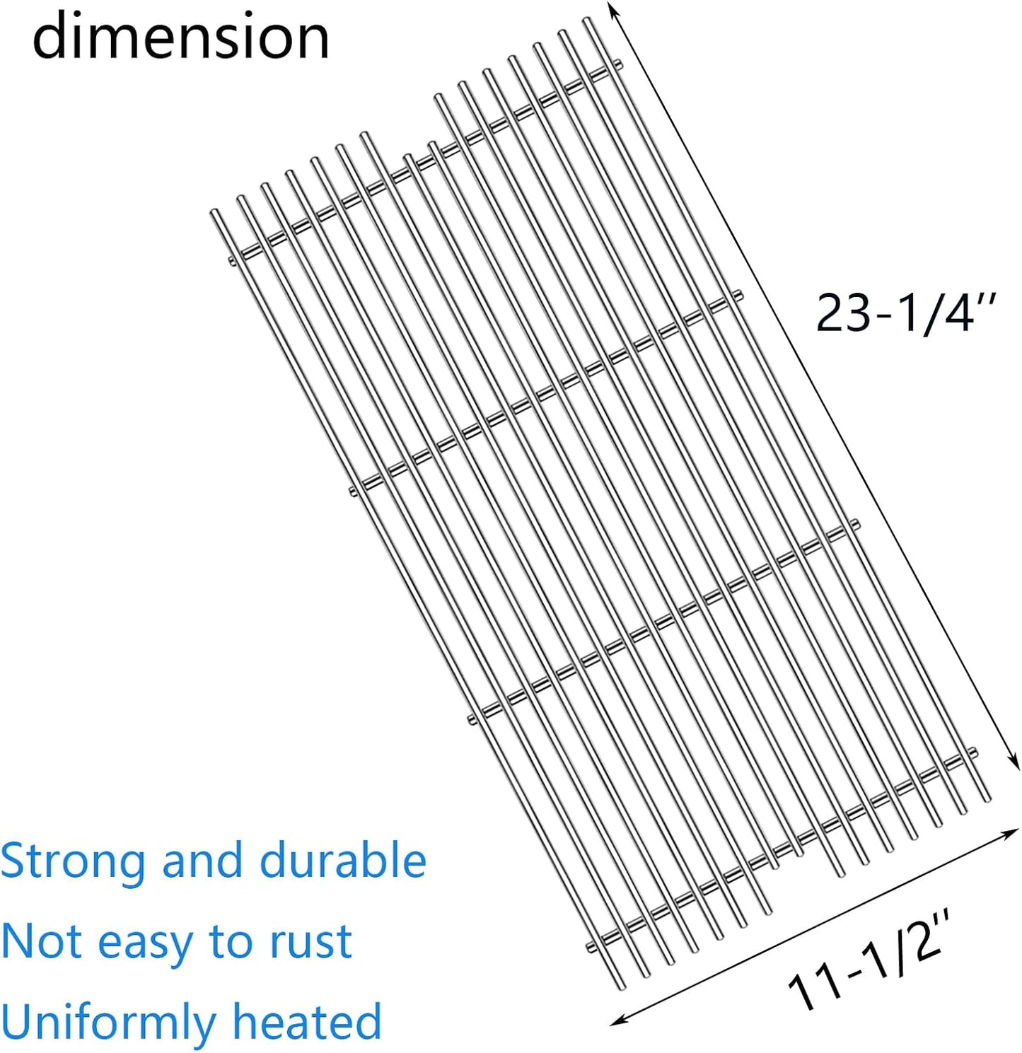 S911 Stainless Steel 3 Pack Cooking Grids Grates for Viking VGBQ 30" T, VGBQ 41" T, VGBQ 53" T Series Gas Grill 23-1/4" x 11 1/2"