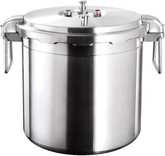 Buffalo 32 Quart Stainless Steel Pressure Cooker Large Canning Pot with Lid for Commercial Use - Easy to Clean Stove Top Pressure Canner, Can Cooker - Safety Goods Certificate QP430