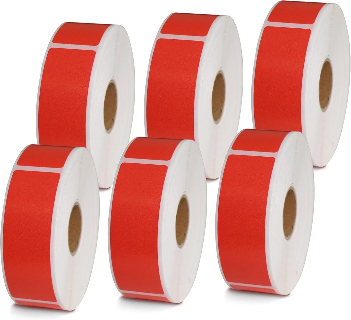 BETCKEY - 1" x 3" Barcode & Address Labels Compatible with Zebra & Rollo Label Printer,Premium Adhesive & Perforated[Red, 6 Rolls, 3120 Labels]