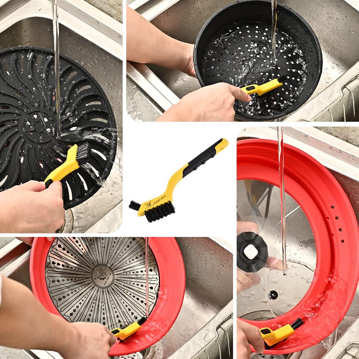 Microwave Splatter Silicone Cover Collapsible, Vented Multifunction Splash Lid with Glass Dish Bowl Plate for Food Cooking Bacon Maker, Dishwasher Safe BPA-Free 10.5 inch Cookware Set with Gloves