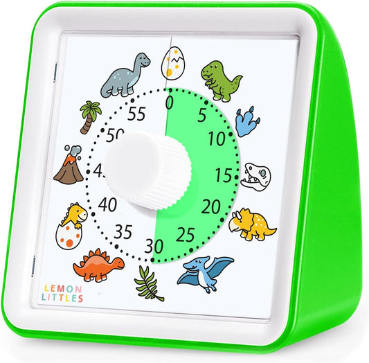 Visual Timer for Kids, Toddler, Autism, ADHD & Preschool Classroom - Animal Silent Countdown Timers - 60 Minute Productivity & Time Management Clock (Dinosaur)