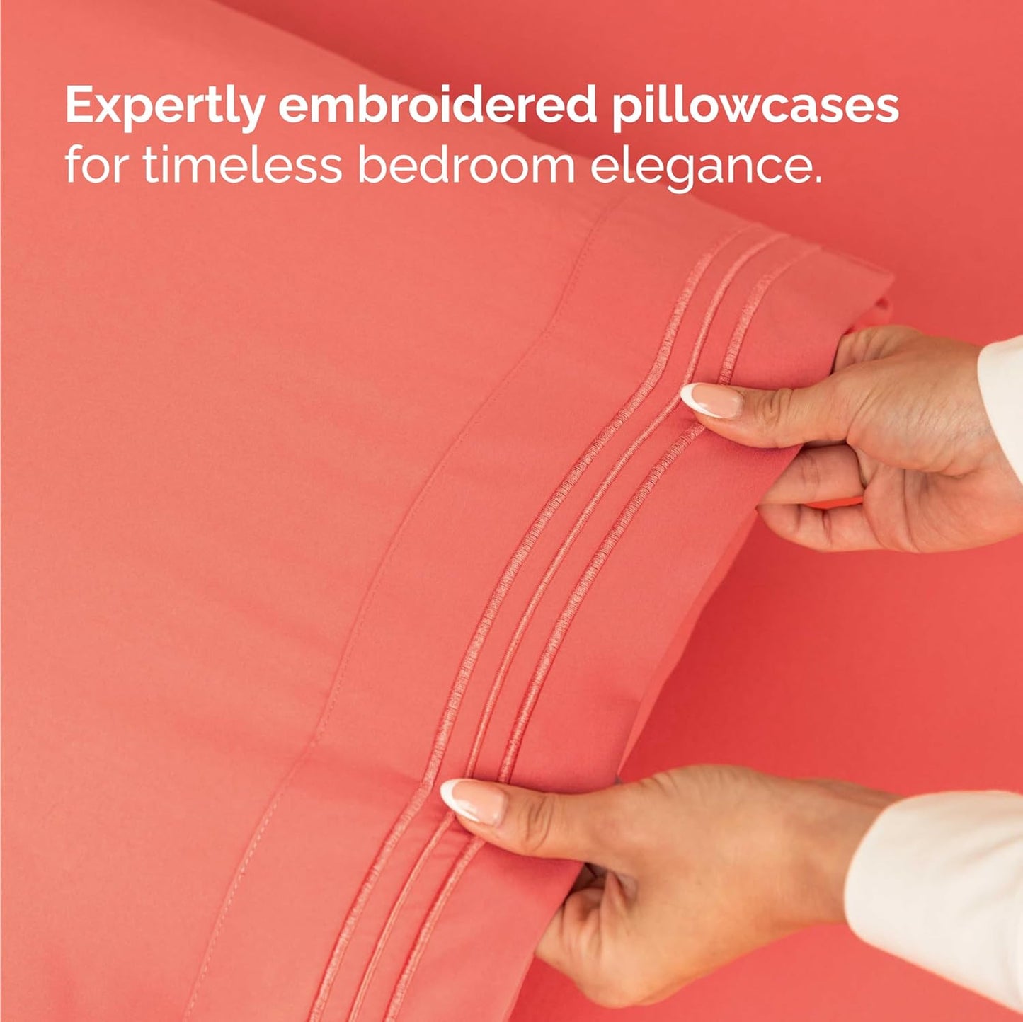 Twin Size 3 Piece Sheet Set - Comfy Breathable & Cooling Bed Sheets Set - Hotel Luxury Bedding for Women, Men, Kids, Teens, Boys & Girls - Deep Pockets, Ultra-Soft and Wrinkle Free - Oeko-Tex - Coral