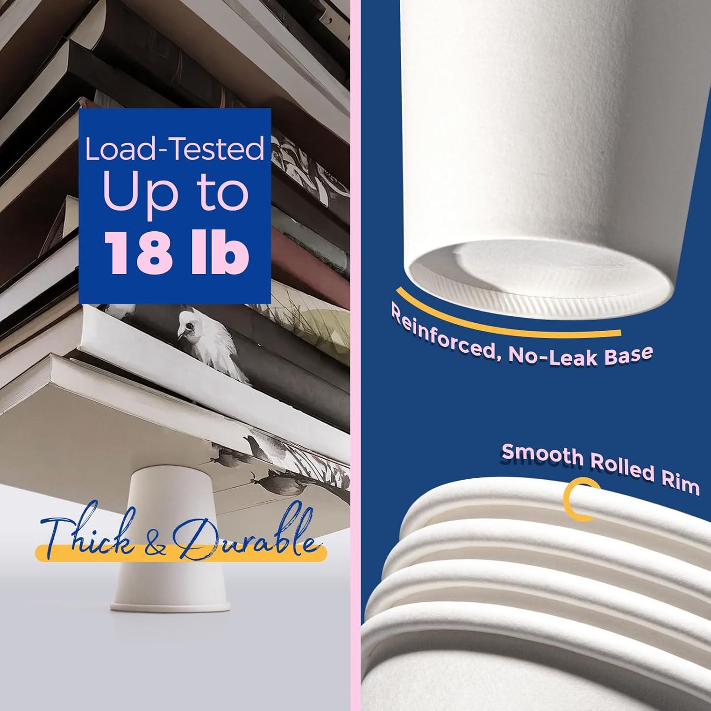 Fit Meal Prep 500 Pack 8 oz Disposable Coffee Cups with Lids, Sleeves, Leak-Proof To Go Coffee Cups with Lids, Durable Hot Paper Cups for Home, Office, Party, Business