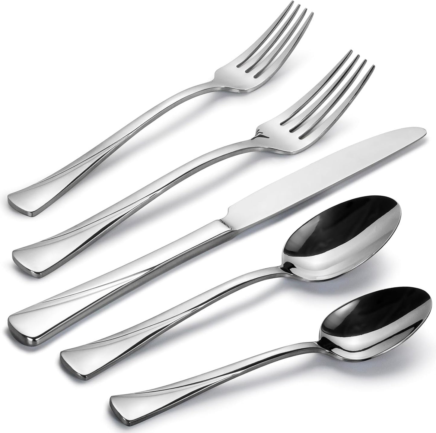 Alata Alice 20-Piece Silverware Set Stainless Steel Flatware Set,Service for 4,Mirror Polished Cutlery Set,Dishwasher Safe