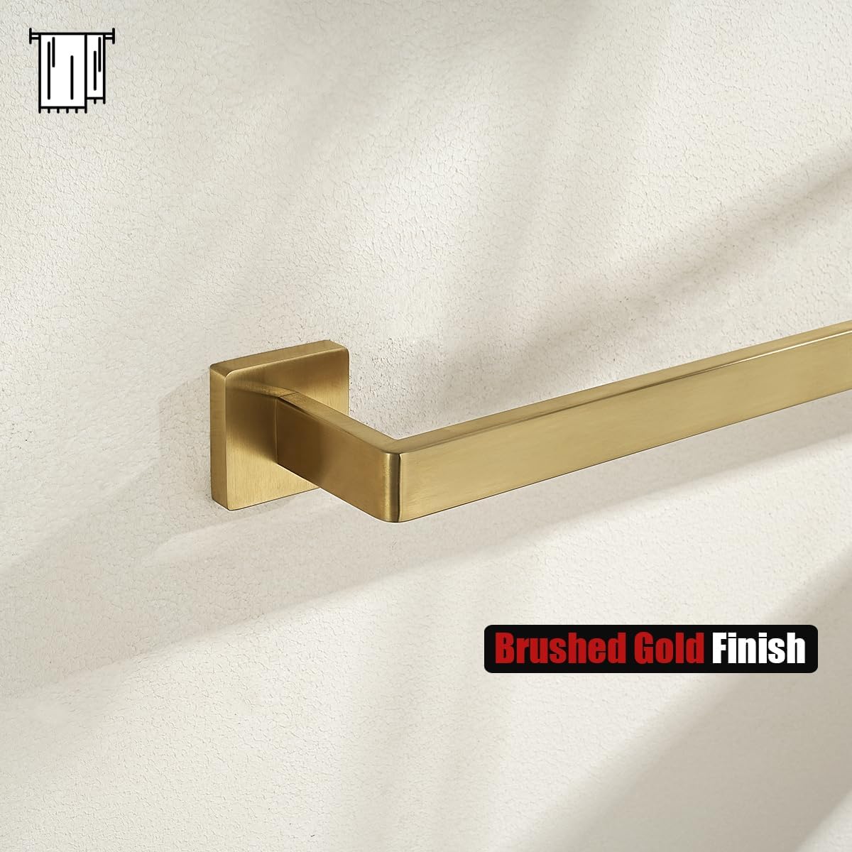 JQK Gold Towel Bar, Rounded Edges 26.41 Inch Towel Rack, 304 Stainless Steel Bathroom Wall Mount, Useable Length 24 Inch, TB250L24-BG