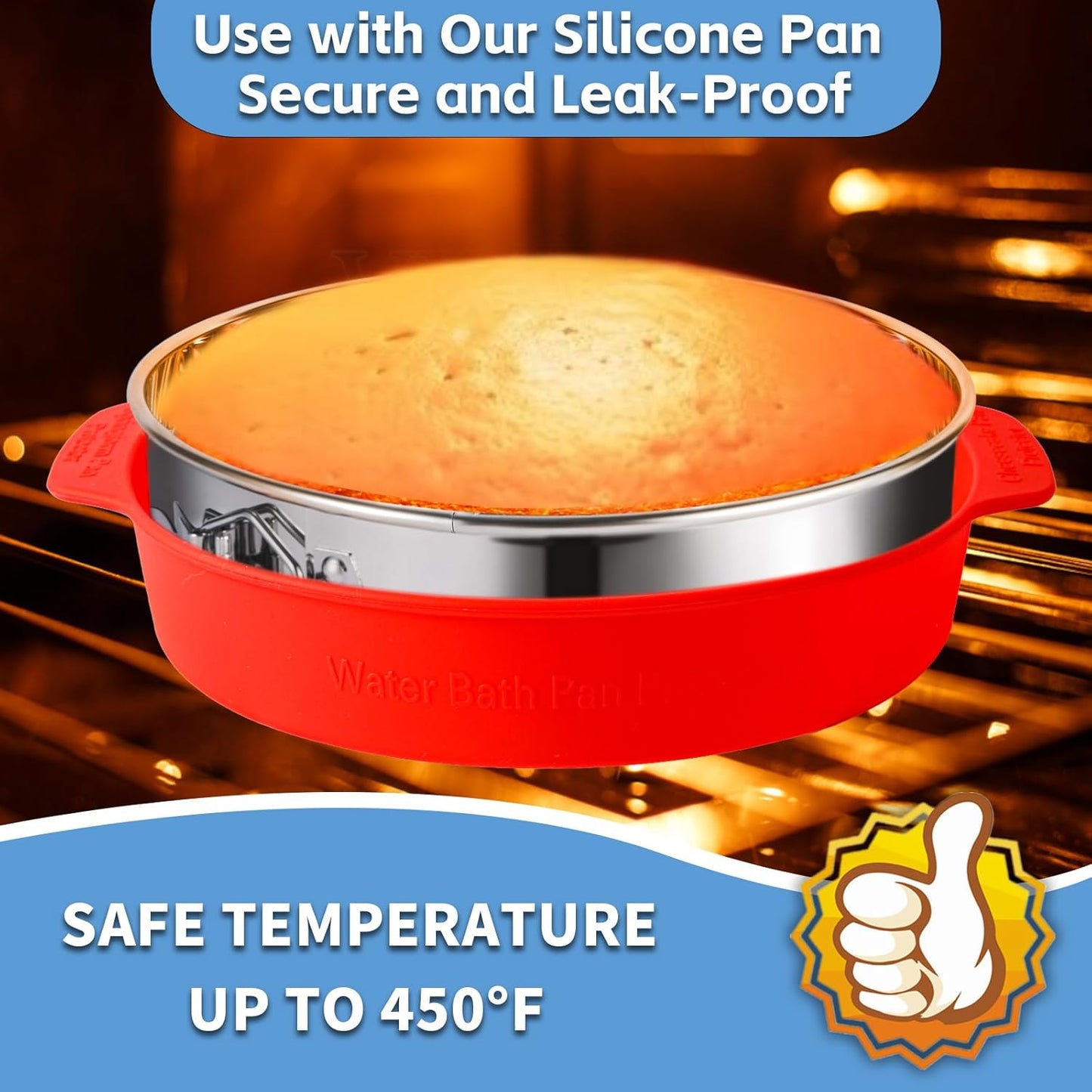 9 Inch Springform Pan - Nonstick 304 Stainless Steel Springform Cake Pan with Removable Bottom, 10 Inch Leakproof Silicone Cheesecake Pan Protector with Parchment Paper