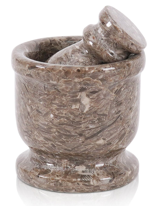 Radicaln Marble Mortar and Pestle Set Oceanic 2.5" Inches Handmade Spice Grinder & Garlic Crusher for Kitchen Mortar and Pestle Set Small Herb Grinder