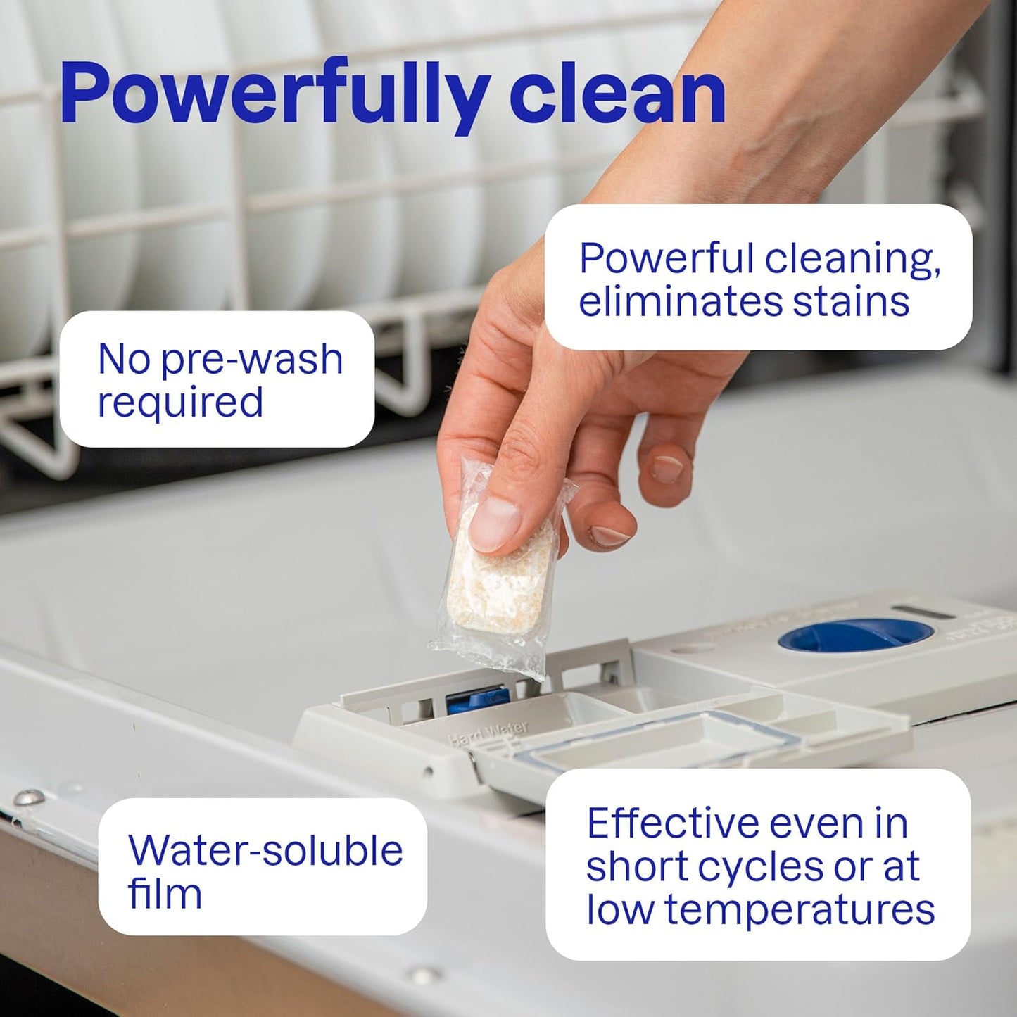 ATTITUDE Dishwasher Pods, Plant-Based & Vegan, Phosphate-Free Detergent Tablets, Naturally Derived, Unscented, 70 Count