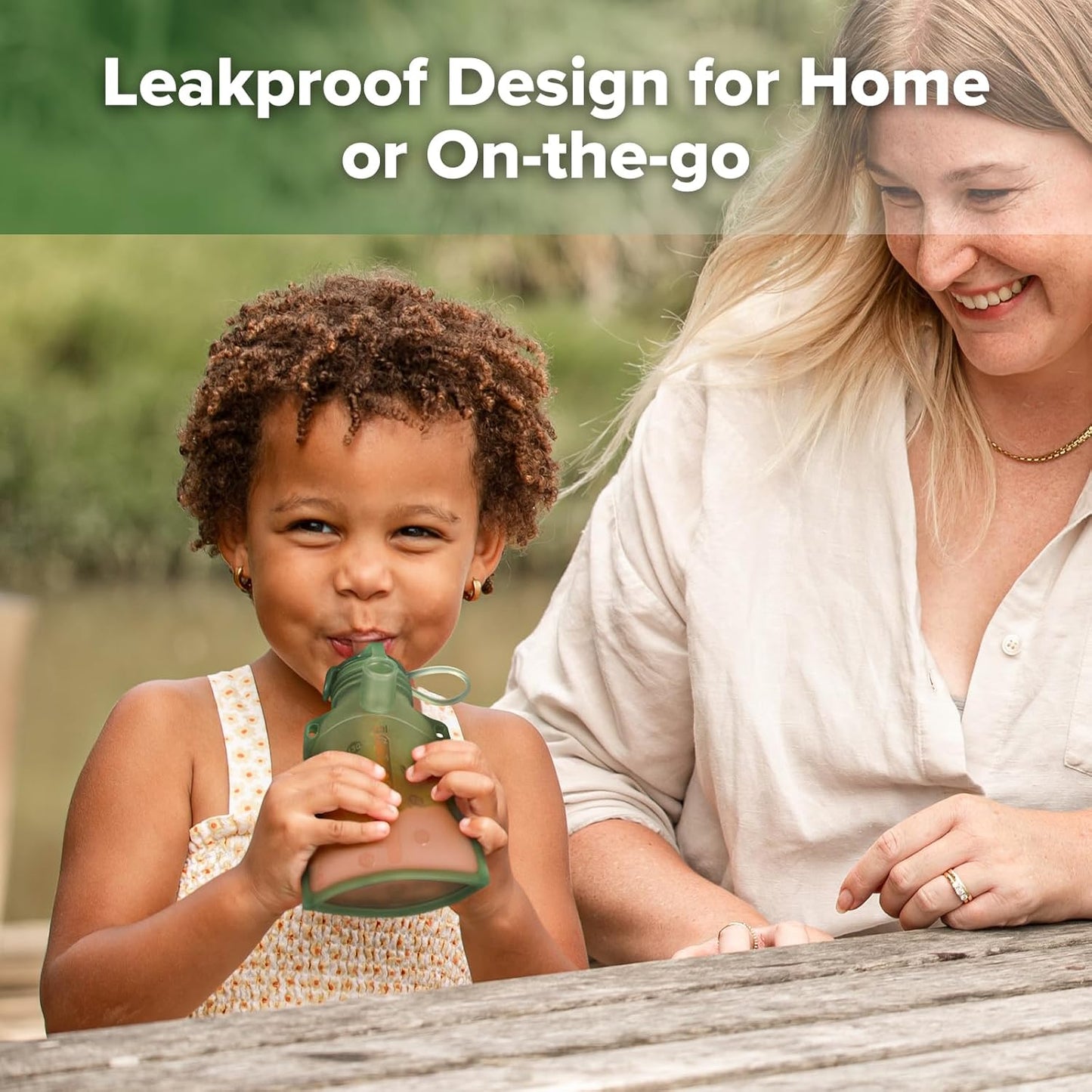 haakaa Baby Food Pouch Refillable Baby Squeeze Silicone Yummy Pouch, Soft Reusable Squeeze Storage Food Pouch for Kids Toddler,Home Made Food Puree,Smoothie Pouch Bag, 4oz, 4 Pack,6m+(Pea Green)