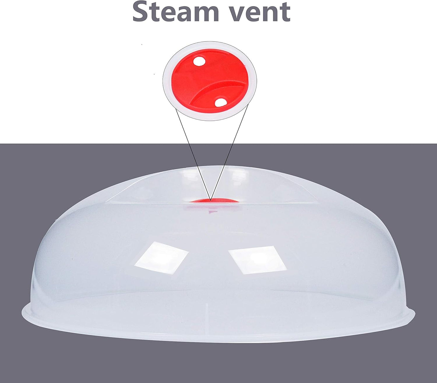 Large Microwave Cover for Food Easy Grip Microwave Splatter Cover Guard Lid with Steam Vent and BPA Free & 11.5 Inch, Dishwasher Safe