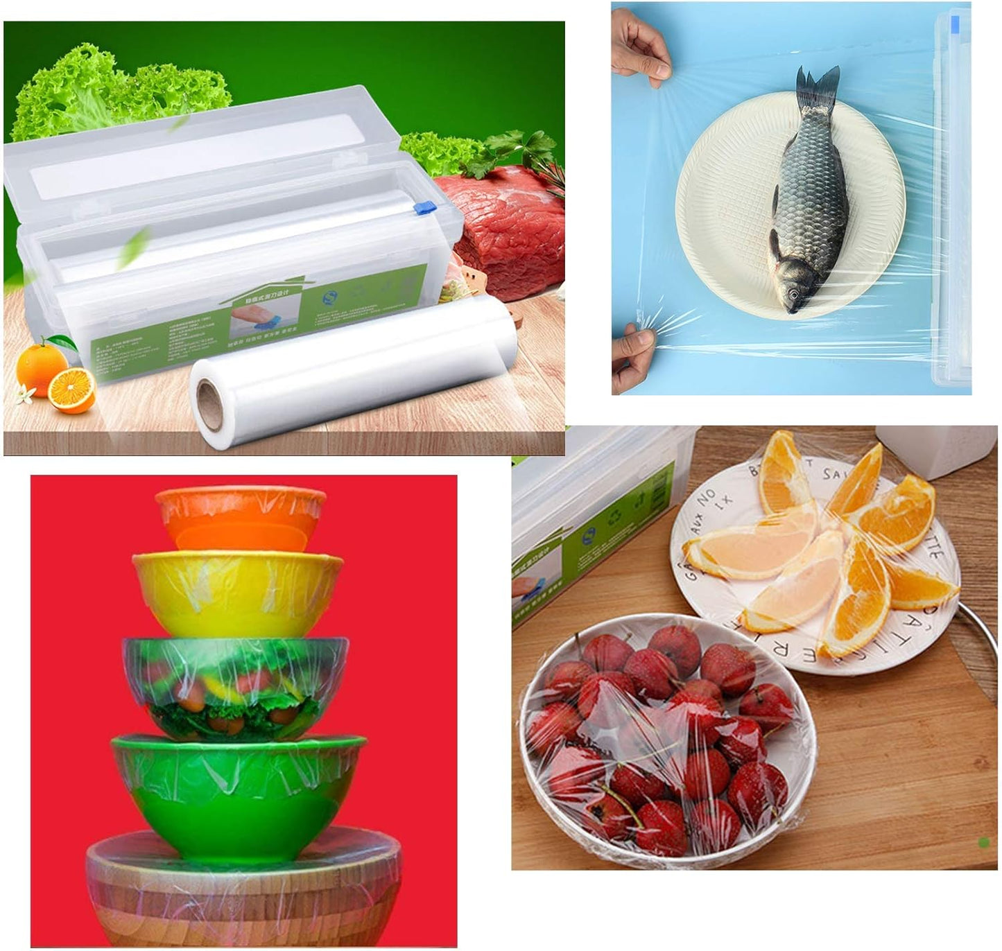 Plastic Cling Wrap Refillable Food Wrap Stretch Clear Cling Wrap 12 inch
