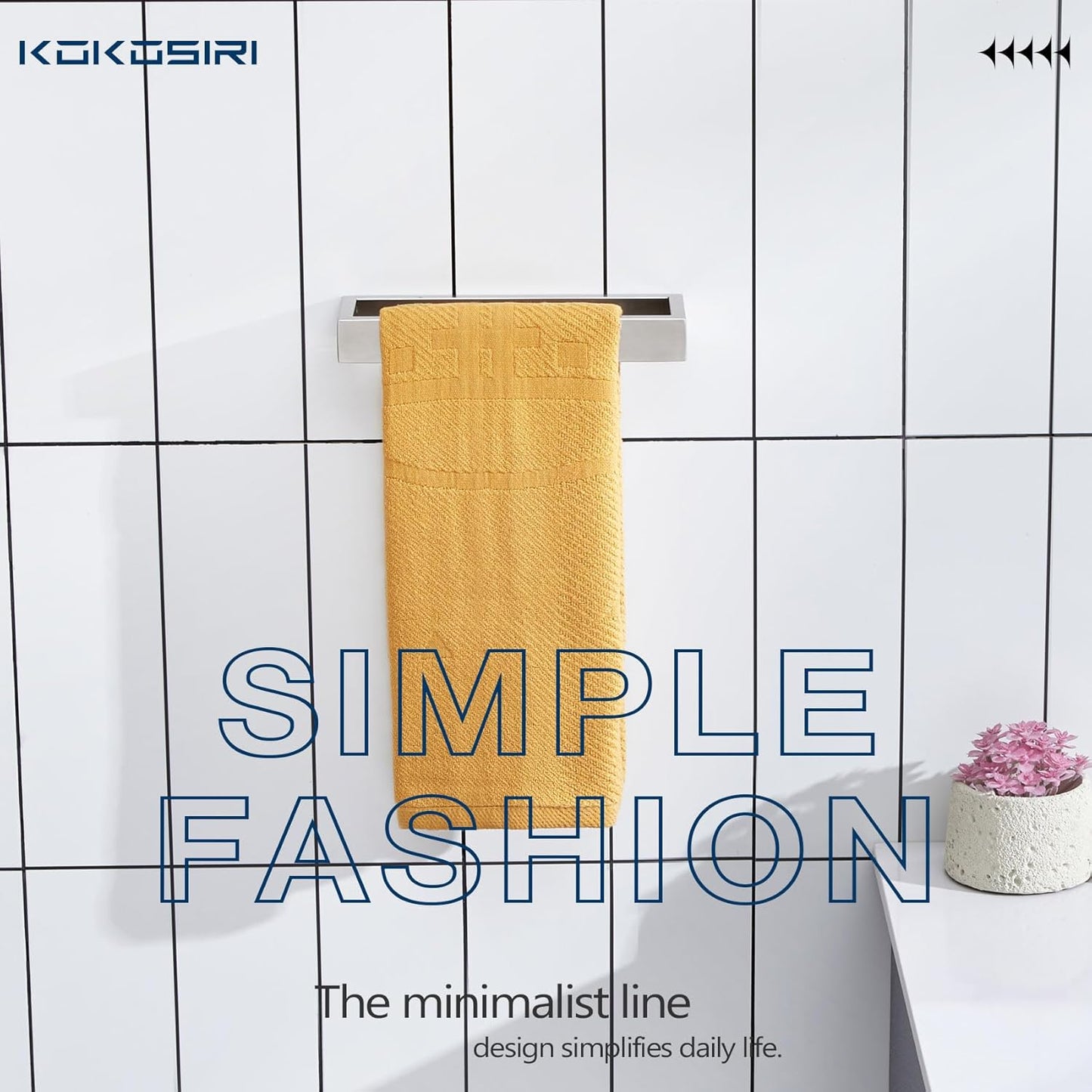 KOKOSIRI Towel Ring Brushed Nickel Hand Towel Hanger Holder 9-Inch Kitchen Rack Stainless Steel for Bathroom Hardware Wall Mount, 2 Pack B4008BR-L9-P2