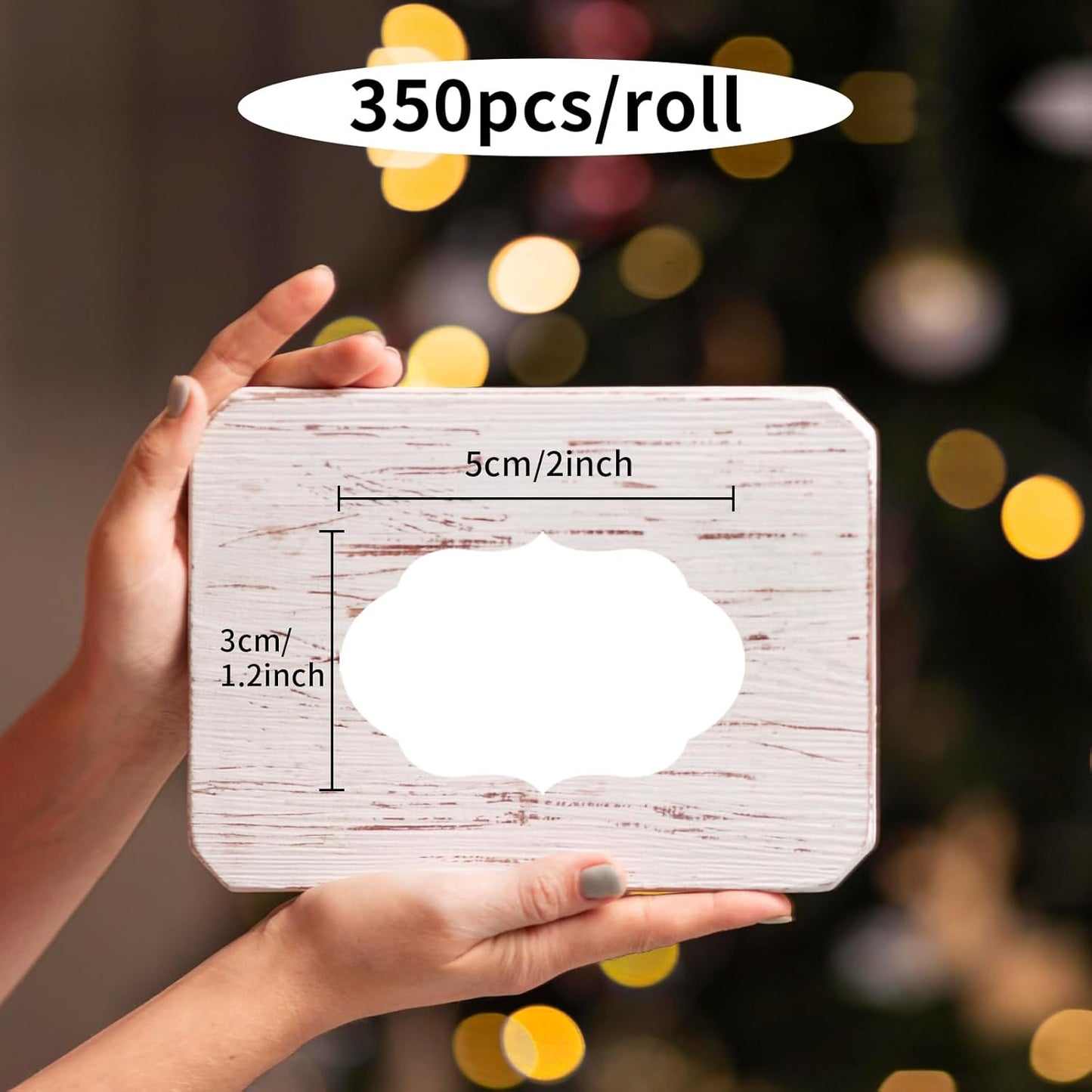 350 PCS Gift Tags Stickers Name Labels Stickers,2" x 1.2" Fancy Shape Stickers Self-Adhesive Handmade Bottle All-Purpose Jar Labels for Presents Cosmetic Decoration Jars Food Craft (White)