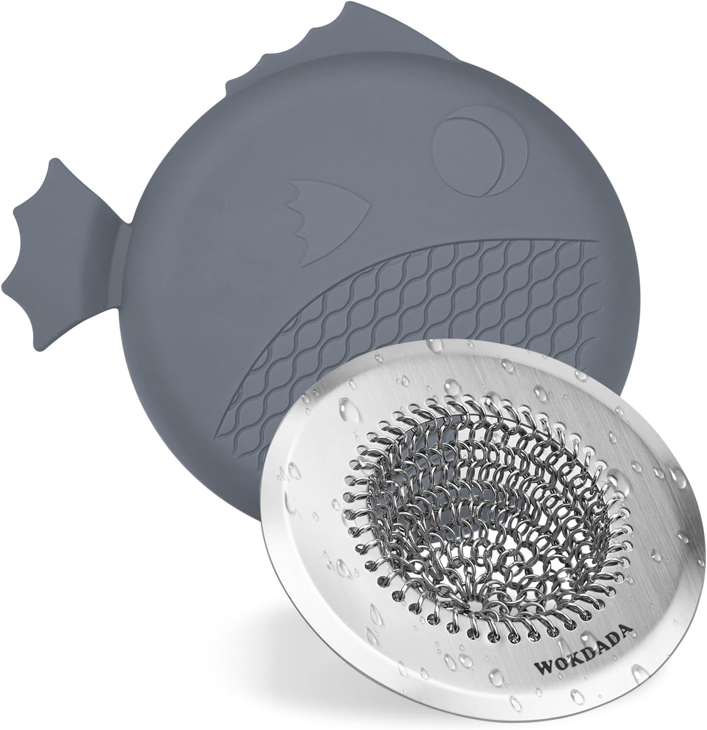 Sink Drain Strainer&Stopper, Anti-Slip Flexible Mesh Sink Strainer with 304 Stainless Steel, Clog-Free Kitchen Sink Strainer, Easy-Clean Sink Catcher Strainer& Silicone Stopper