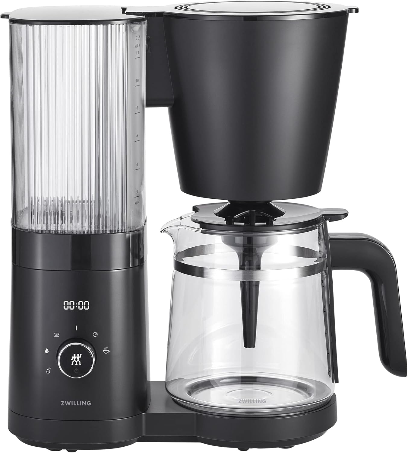 ZWILLING Enfinigy Glass Drip Coffee Maker 12 Cup, Awarded the SCA Golden Cup Standard, Black