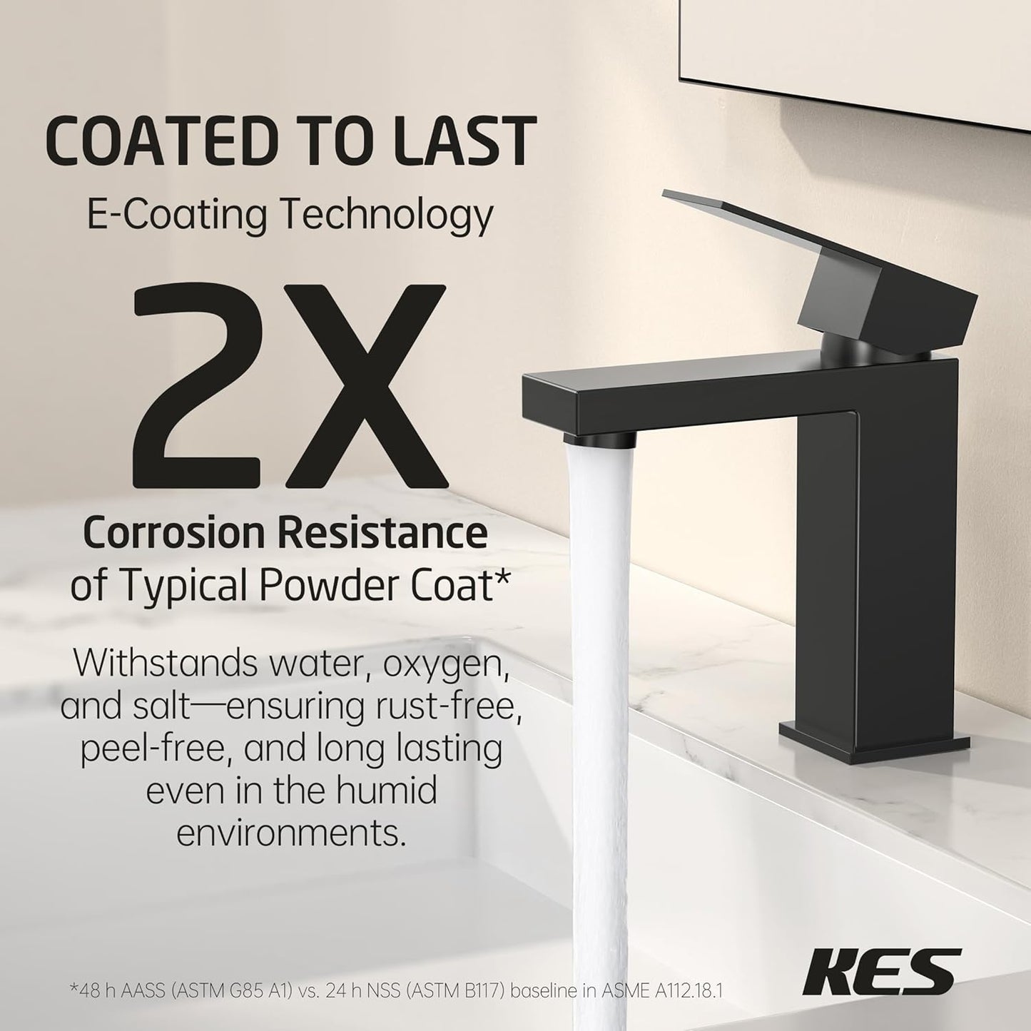 KES Black Bathroom Faucet Single Handle & Bathroom Sink Drain with Overflow, cUPC Certified Vanity Faucet with Pop Up Drain Stopper Stainless Steel Matte Black, L3156ALFF12-BK-C2