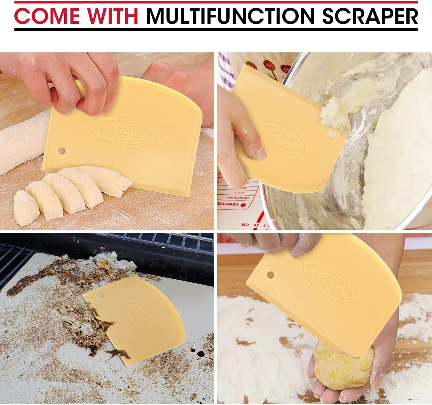 Unicook 15 x 12 Inch Pizza Stone for Oven and Grill, Cordierite Rectangular Baking Stone, Thermal Shock Resistant, Ideal for Baking Crispy Pizzas, Bread and Cookies