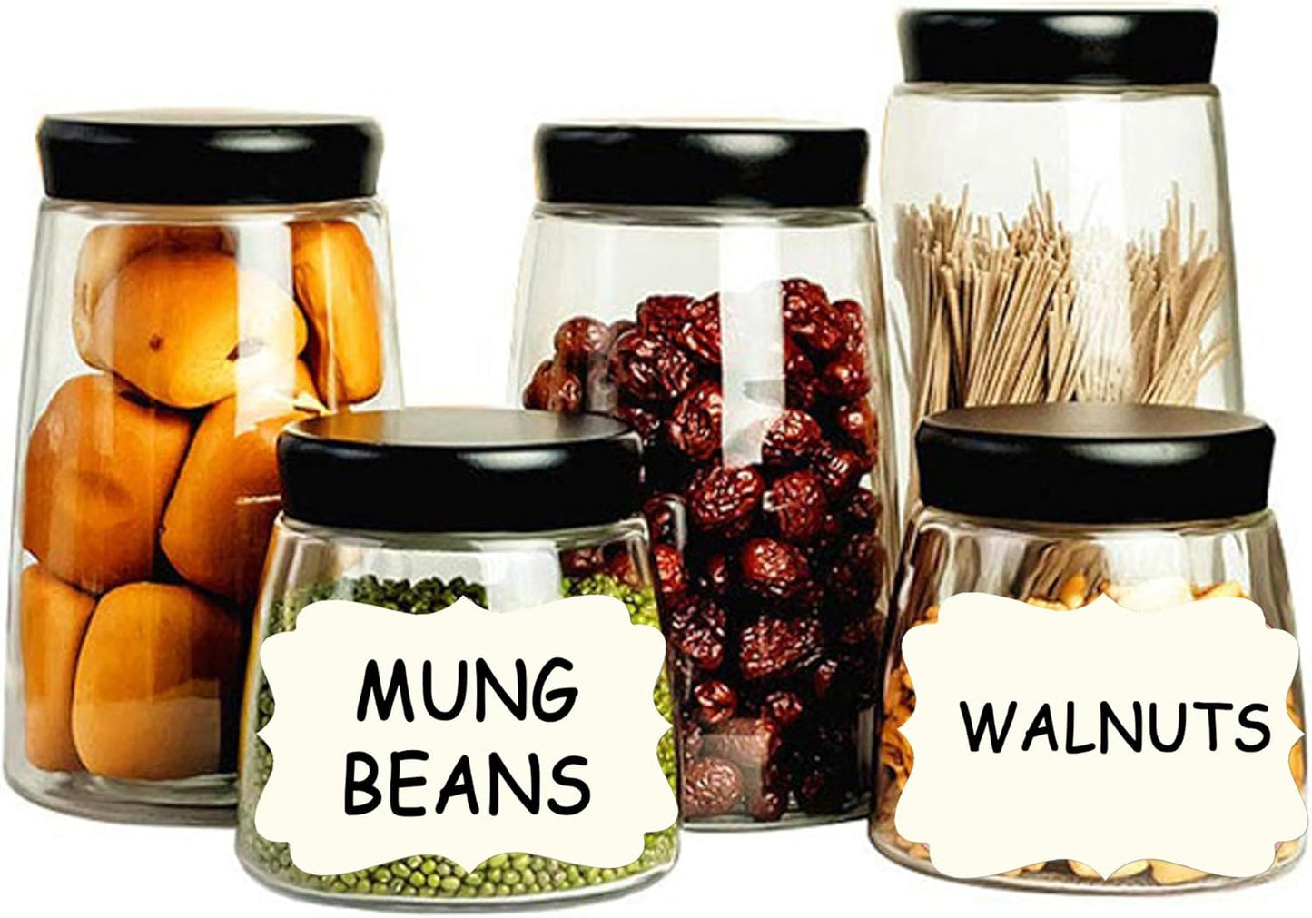 SALEMAR 200PCS Fancy Shape Sticker Labels for Essential Oil, Bottle, Food and Jars, Adhesive Gift Tag Stickers for Christmas (Cream)