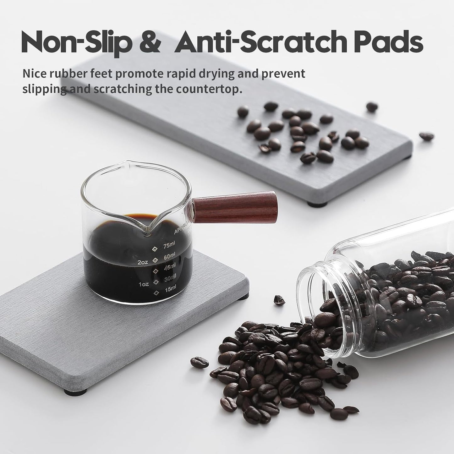 3PCS Bathroom Sink Vanity Trays, Quick Stone Drying Mat Dish Soap Dispenser Sponge Holder for Kitchen Counter, Diatomaceous Earth Water Absorbing Caddy Organizer, Light Grey