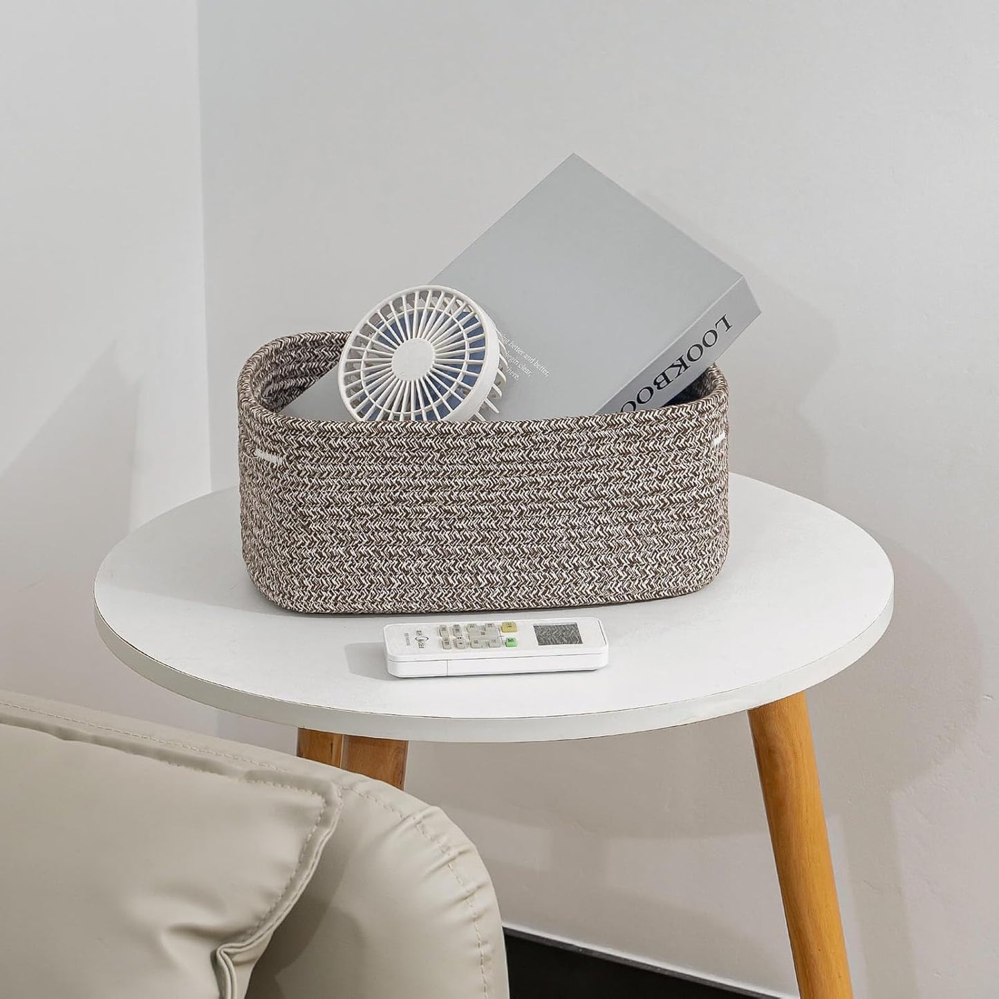 CubesLand Woven Basket for Organizing/Storage,Cube Shelf Closet Storage Baskets Bins,Long-lasting Toy Storage Basket,Stylish Room Decor Basket,Rope Basket,Mixed Dark Brown Basket for Shelves