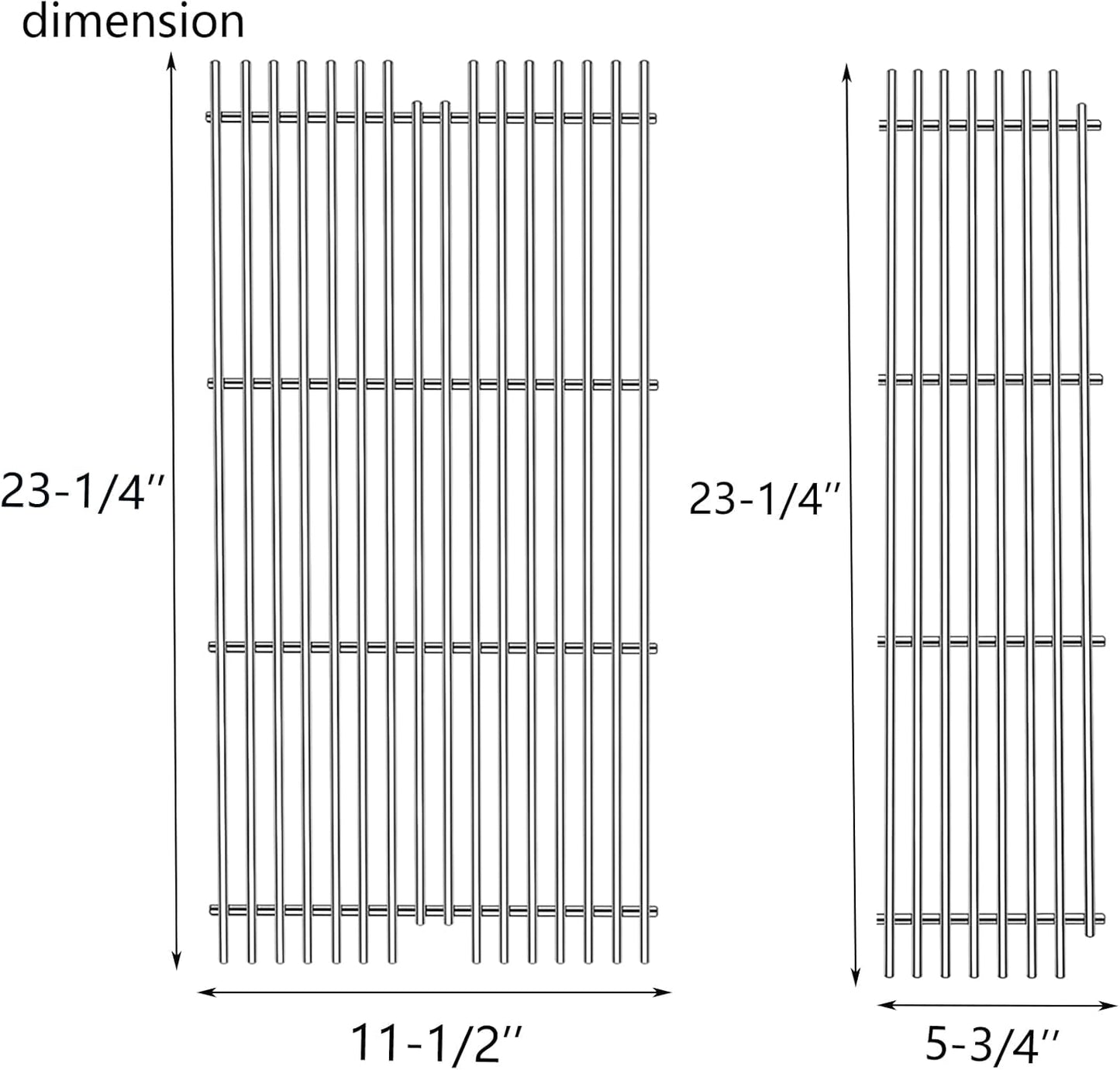 S921 Stainless Steel Grid grates Replacement for Viking VGBQ 30 in T Series, VGBQ 41 in T Series, VGBQ 53 in T Series Viking Grill Grate VGBQ300T,VGBQ0302T Gas Grill 23-1/4"